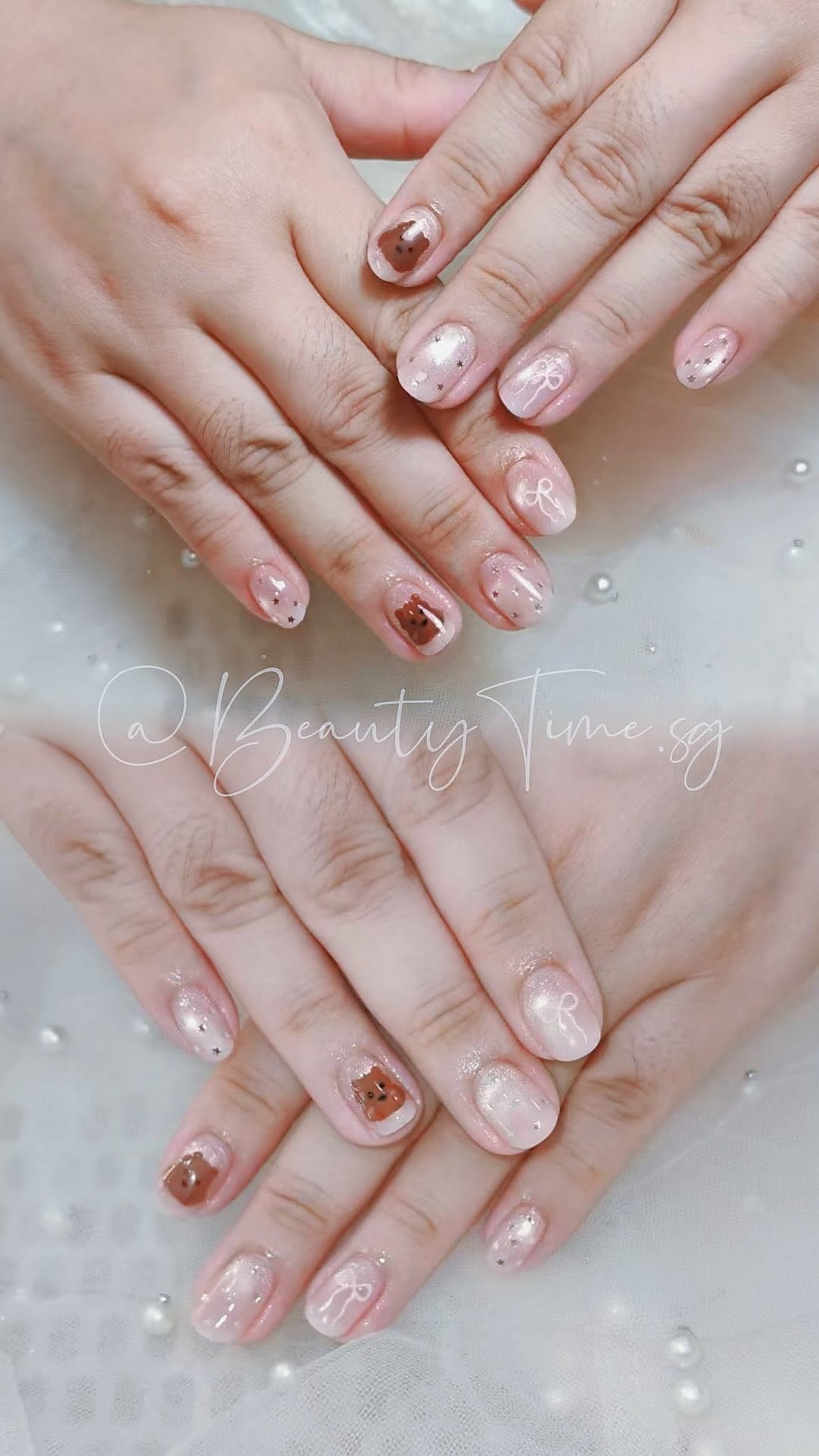 Nail art manicure result with delicate detail