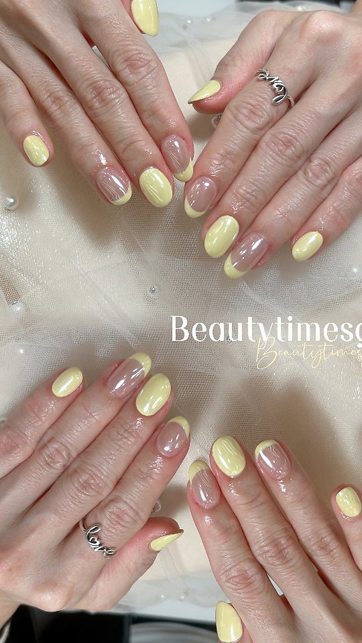 Manicure with custom nail art design