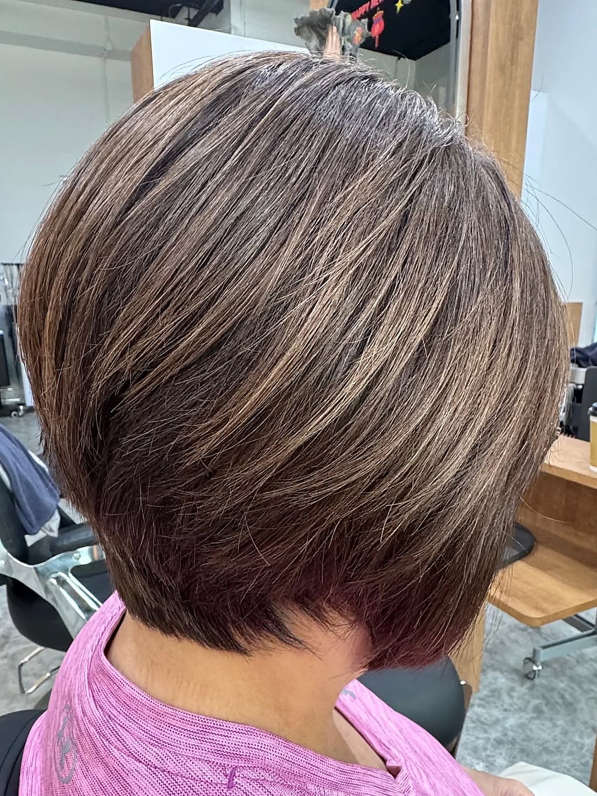 Medium length bob haircut result