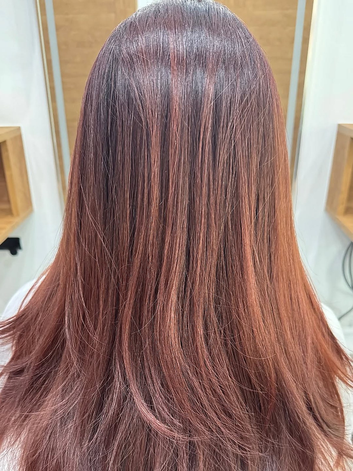 Long hair colour result