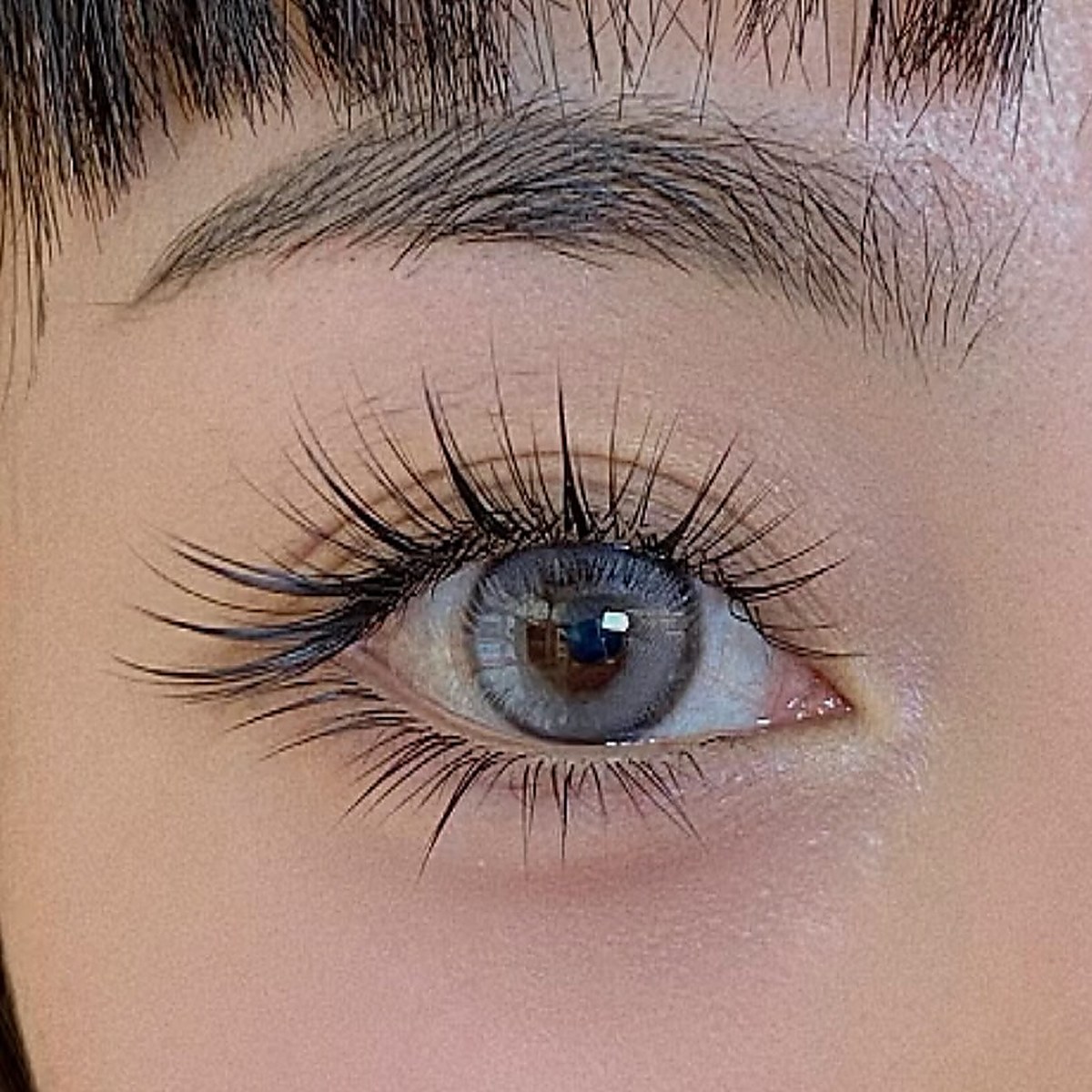 Eye makeup beauty close up with soft lash detail