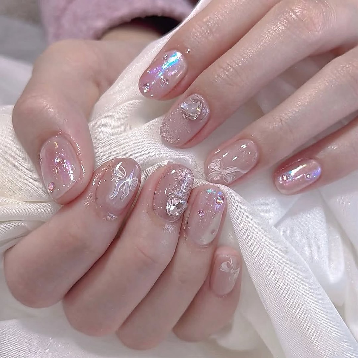 Nail art design manicure, gel finish