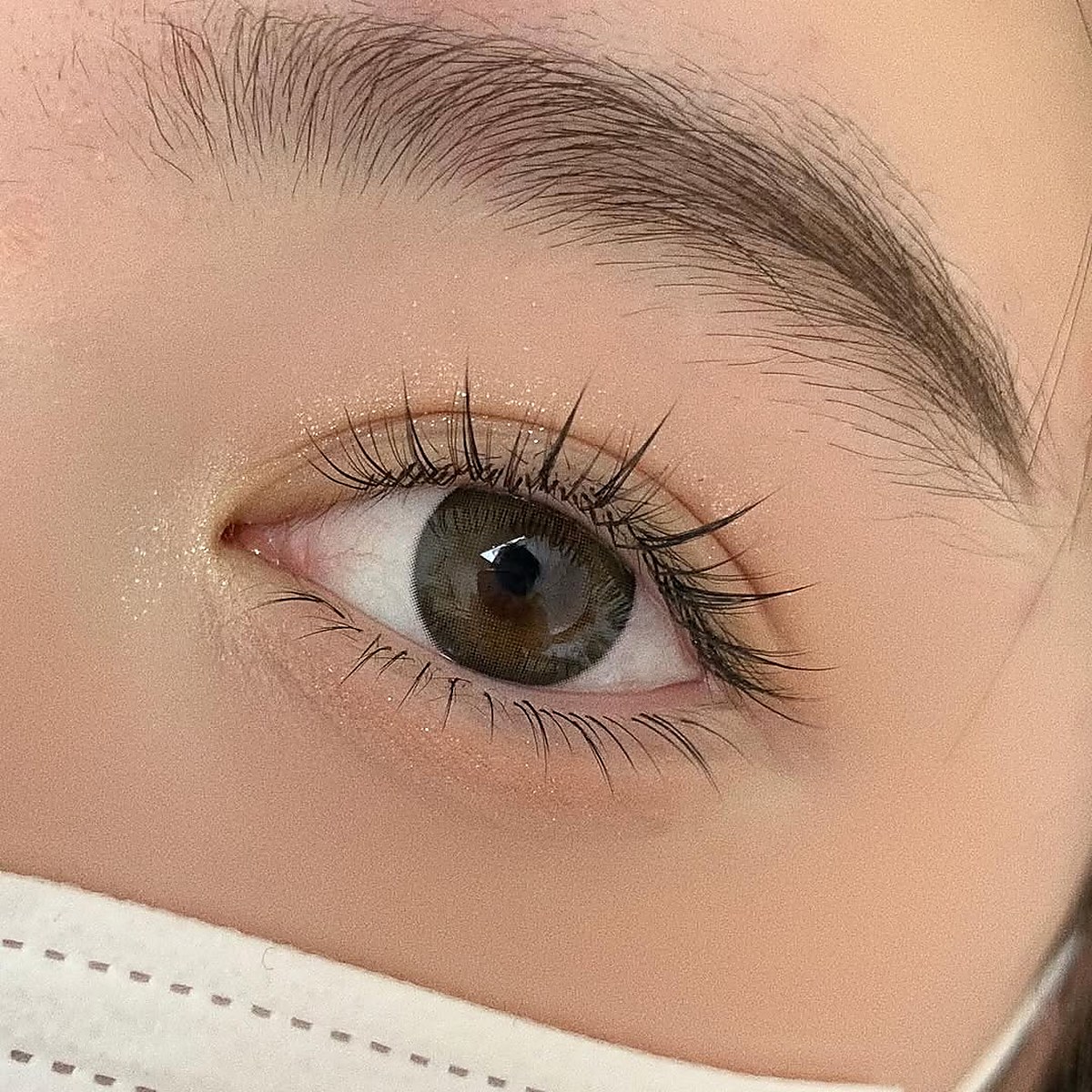 Eye makeup beauty result, soft lifted finish
