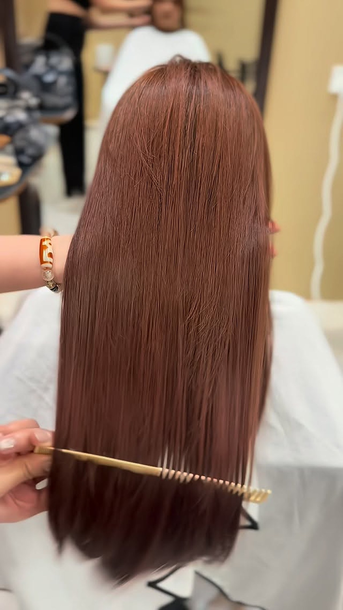 Long hair colour result at D hair salon