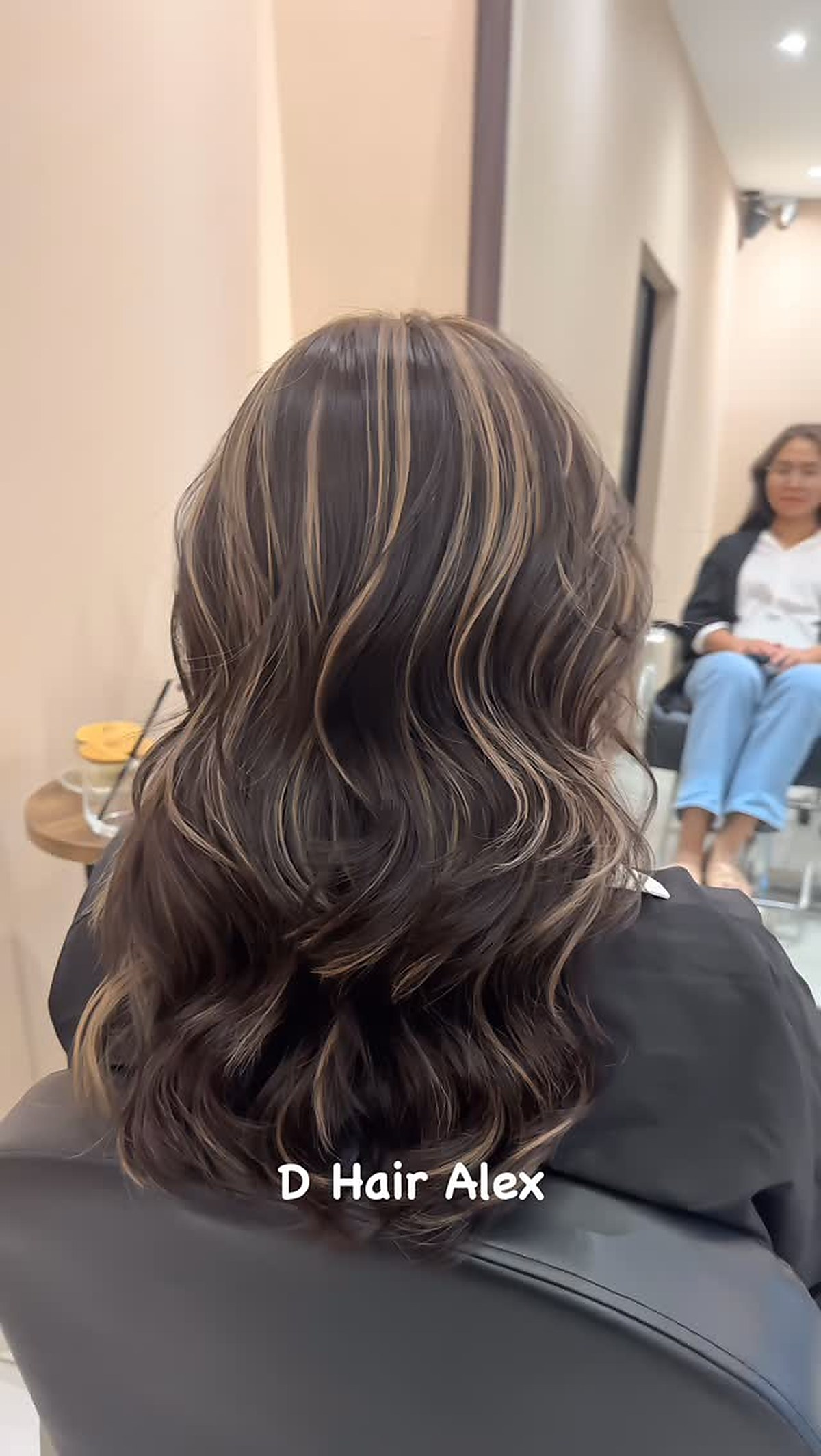 Balayage waves hair colour result at D hair salon