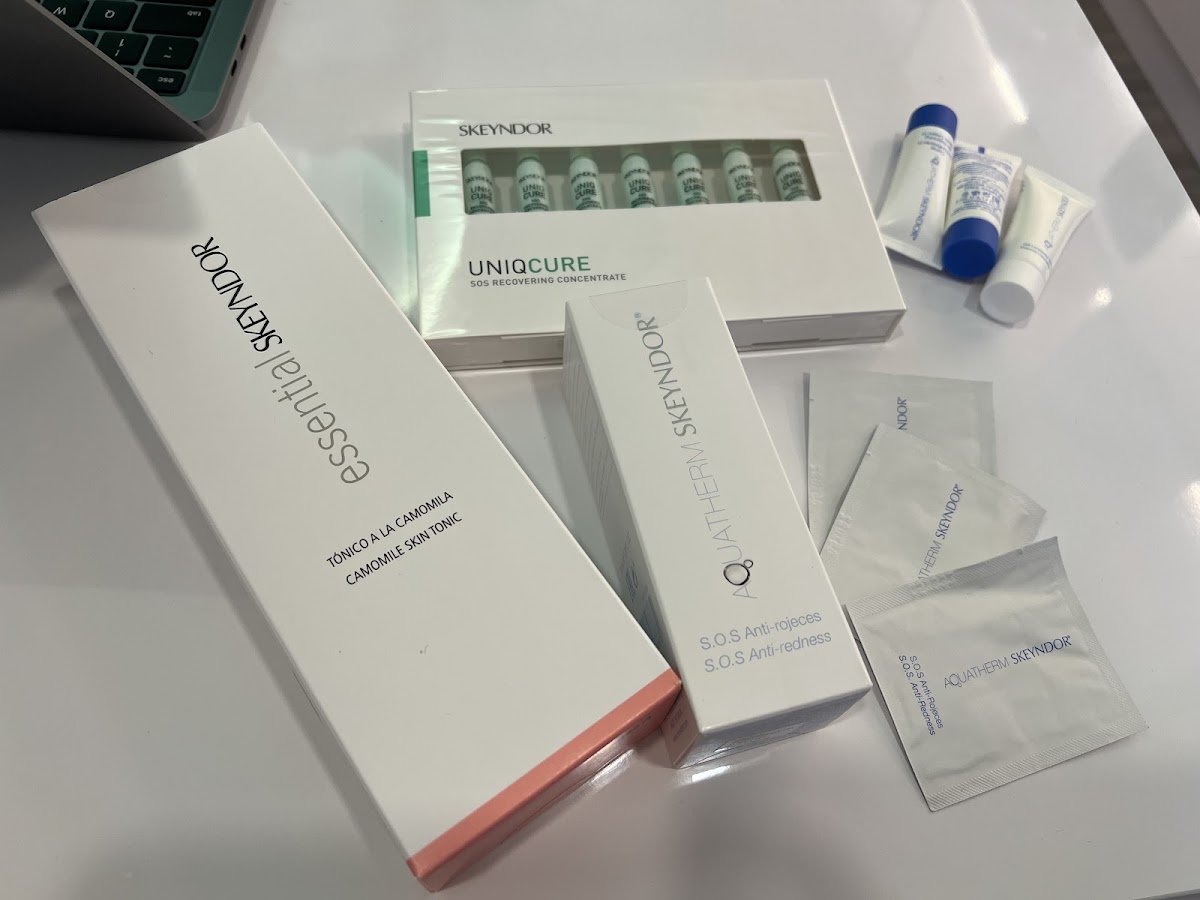 Skincare product line display