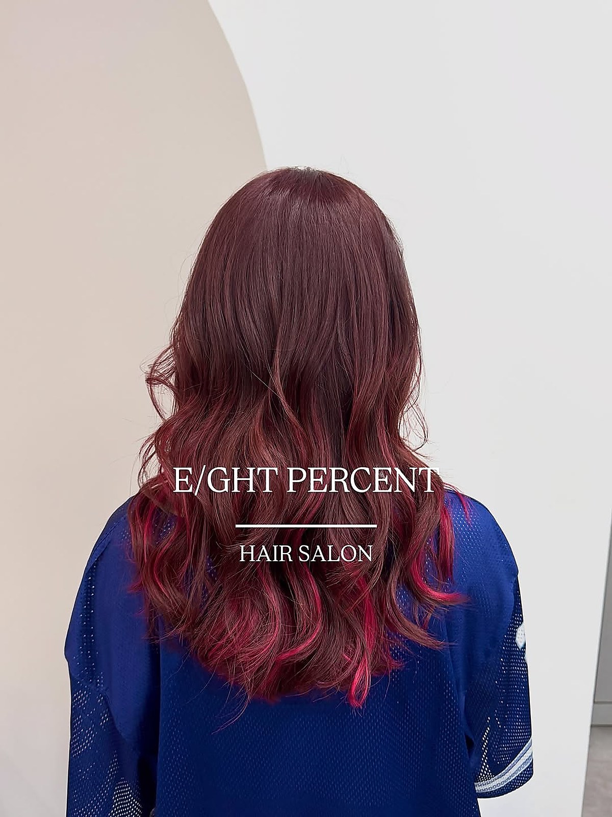 Burgundy hair colour with waves