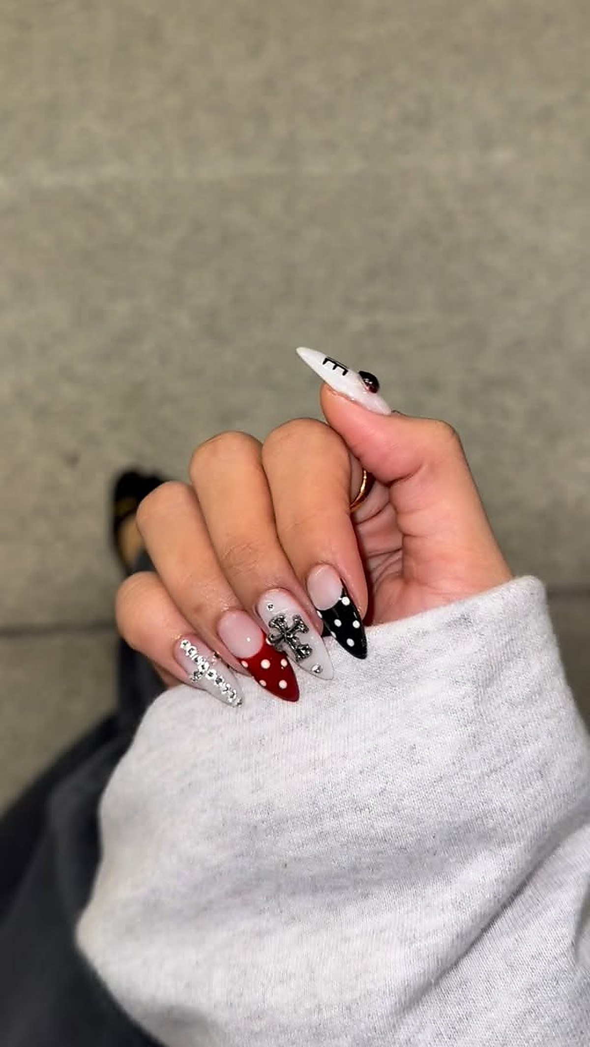 Detailed nail art manicure design