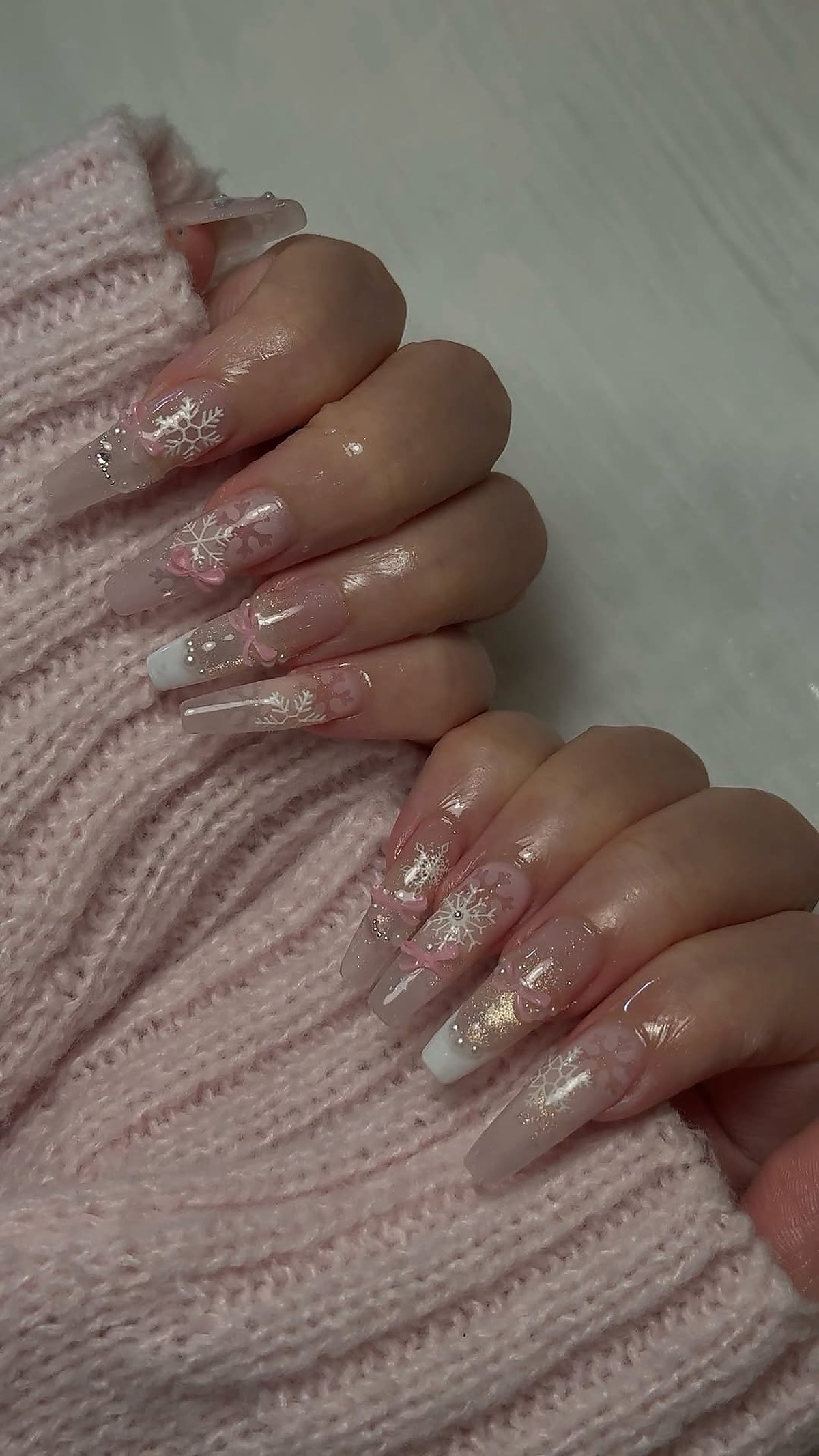 Winter nail art design with seasonal motifs