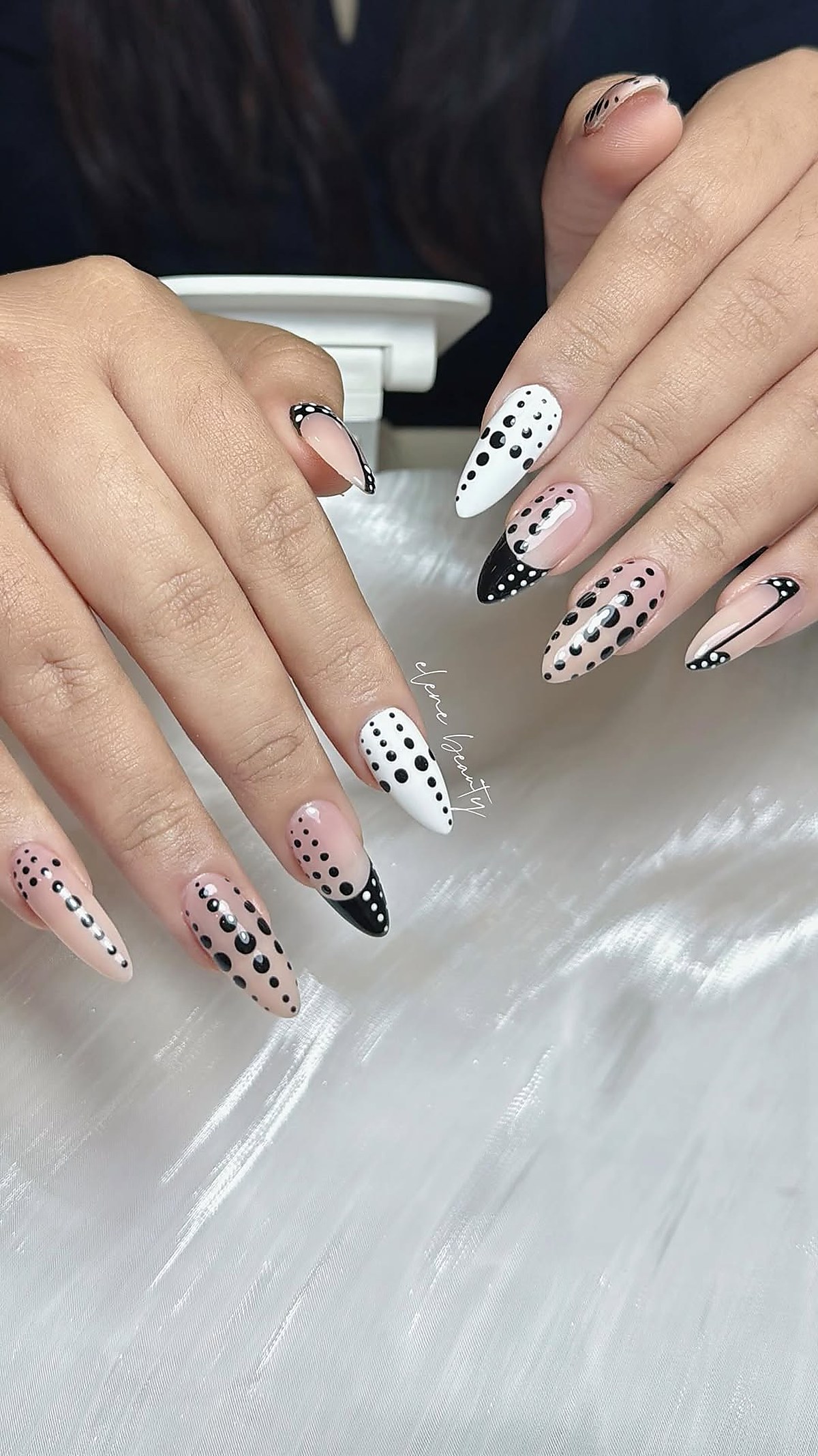 Nail art with studded design