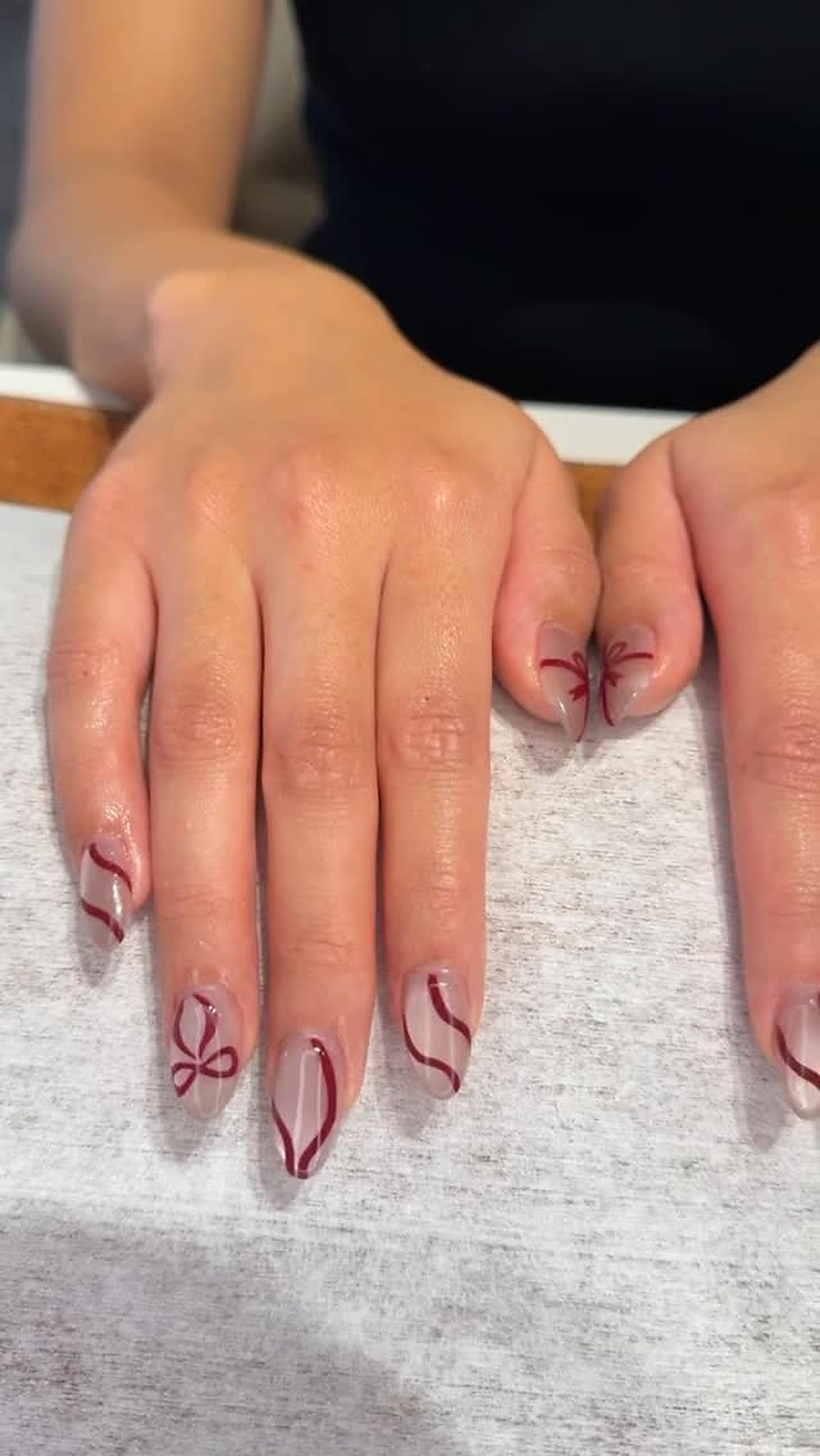 Hand-painted nail art design result at ELENURA