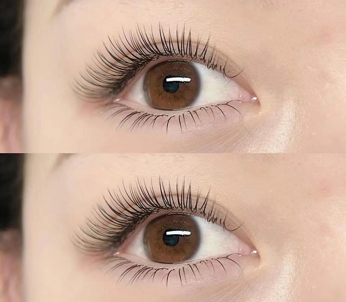 Lash extension before and after at ELENURA