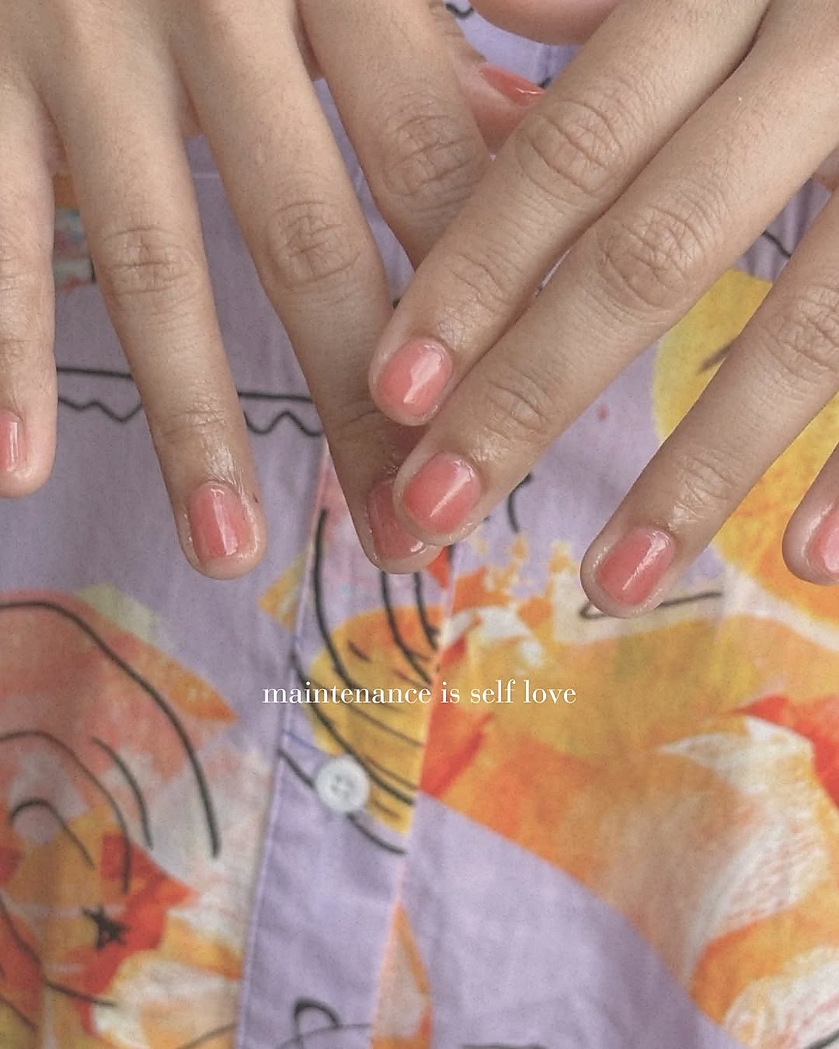 Manicure with attention to nail care detail