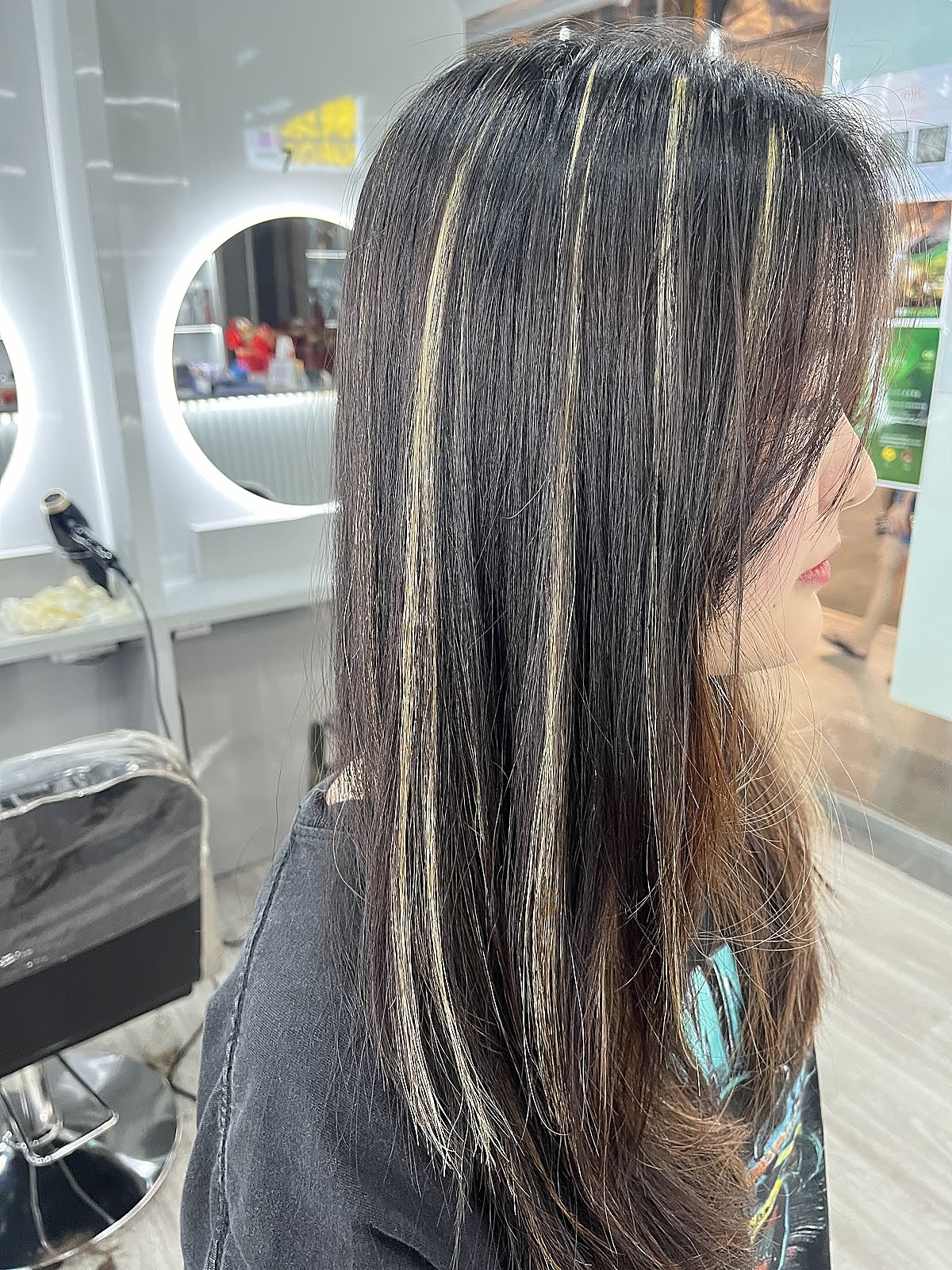 Long hair with highlights result