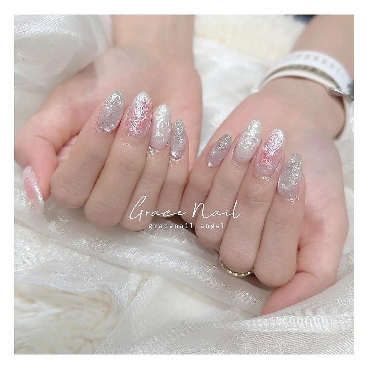 Bridal glitter nail art set