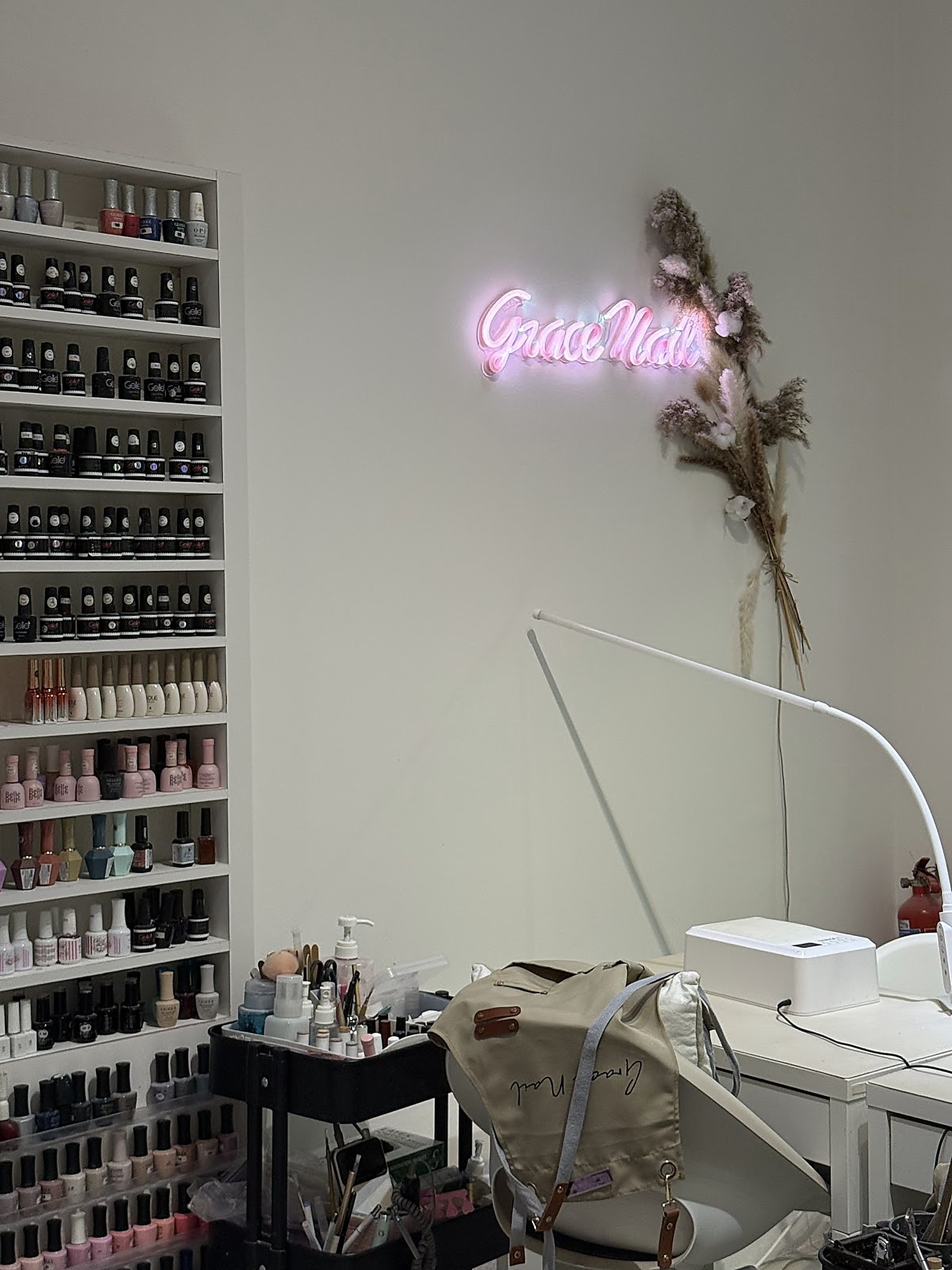 Modern nail salon interior at Grace Nail Salon, Clarke Quay