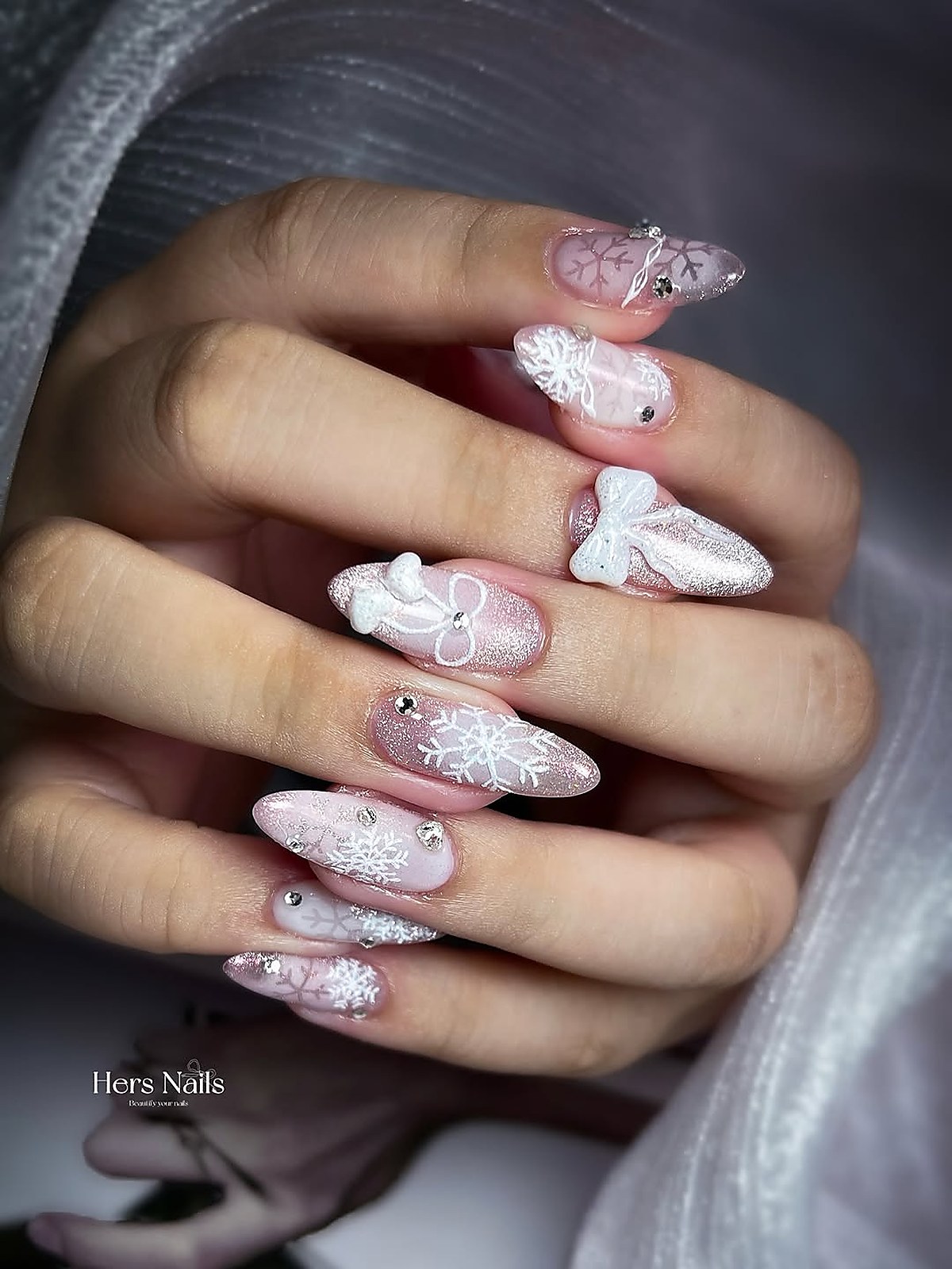 Nail art design result finished at Hers Nails