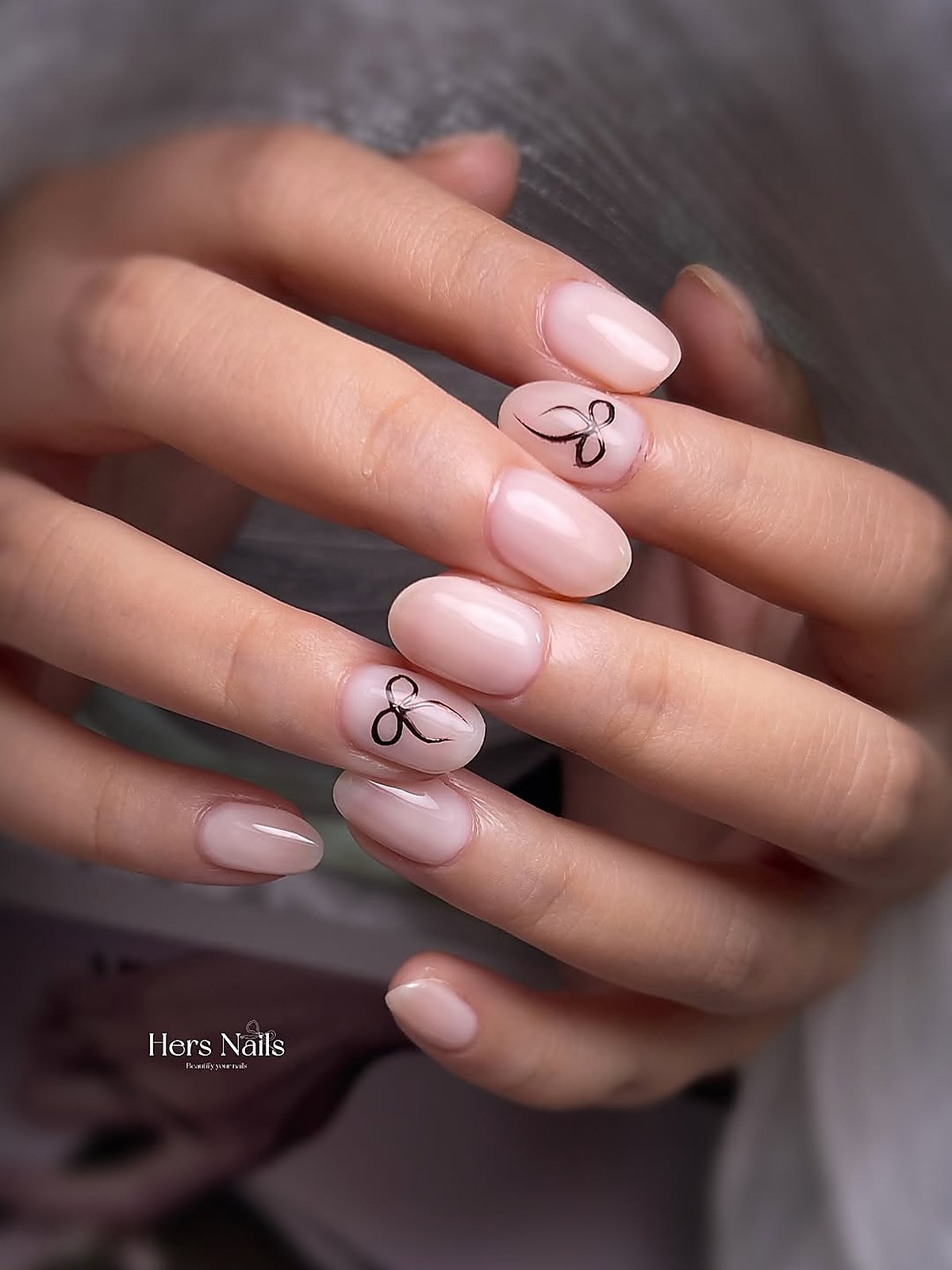 Minimalist nail art design at Hers Nails