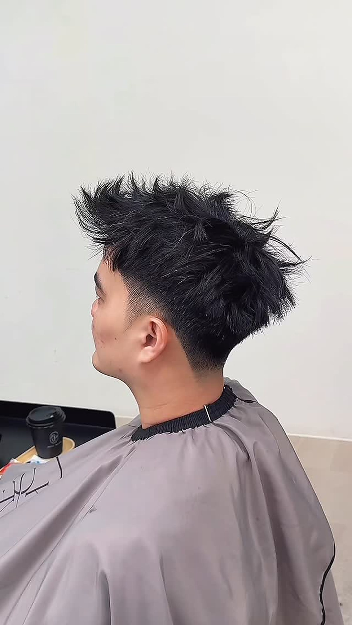 Modern spiky hair cut finish