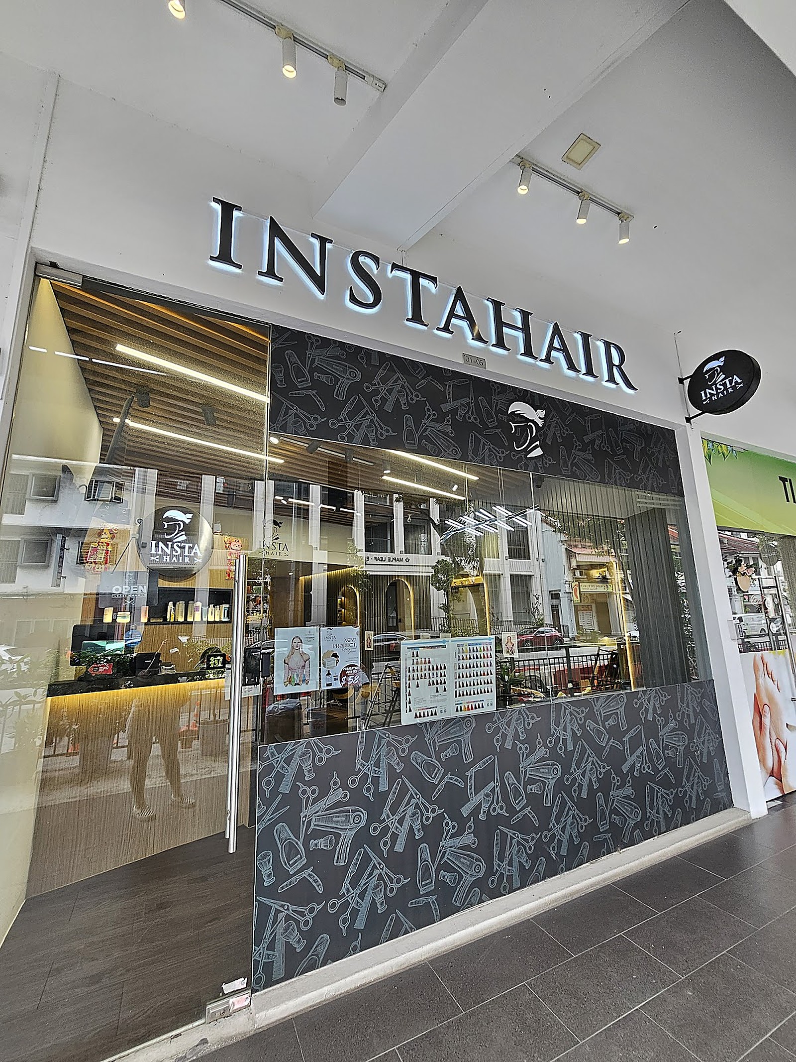 Modern salon storefront interior