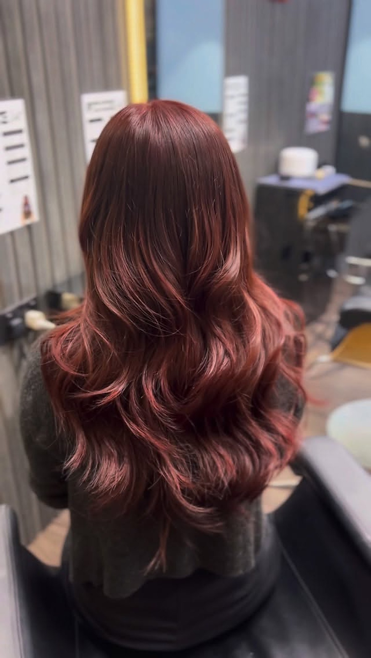 Burgundy wave hair result