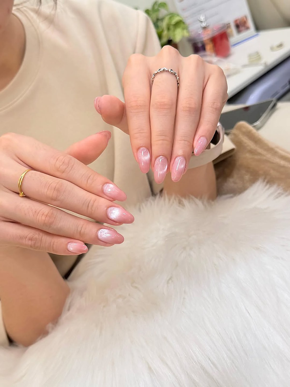 Manicure with detailed nail art result