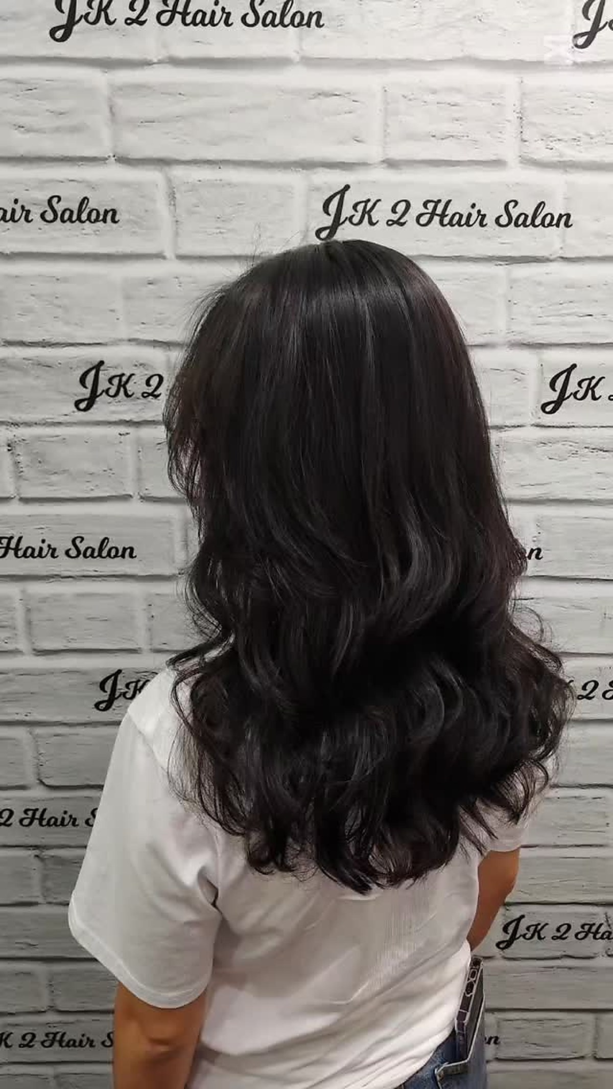 Long dark wavy hair result