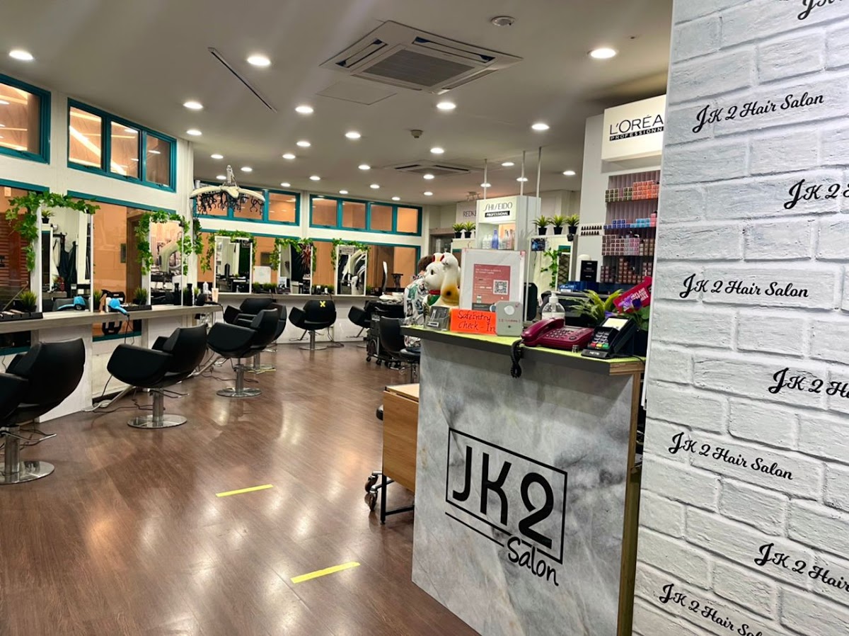 Modern salon interior reception at JK2 Hair Beauty Salon