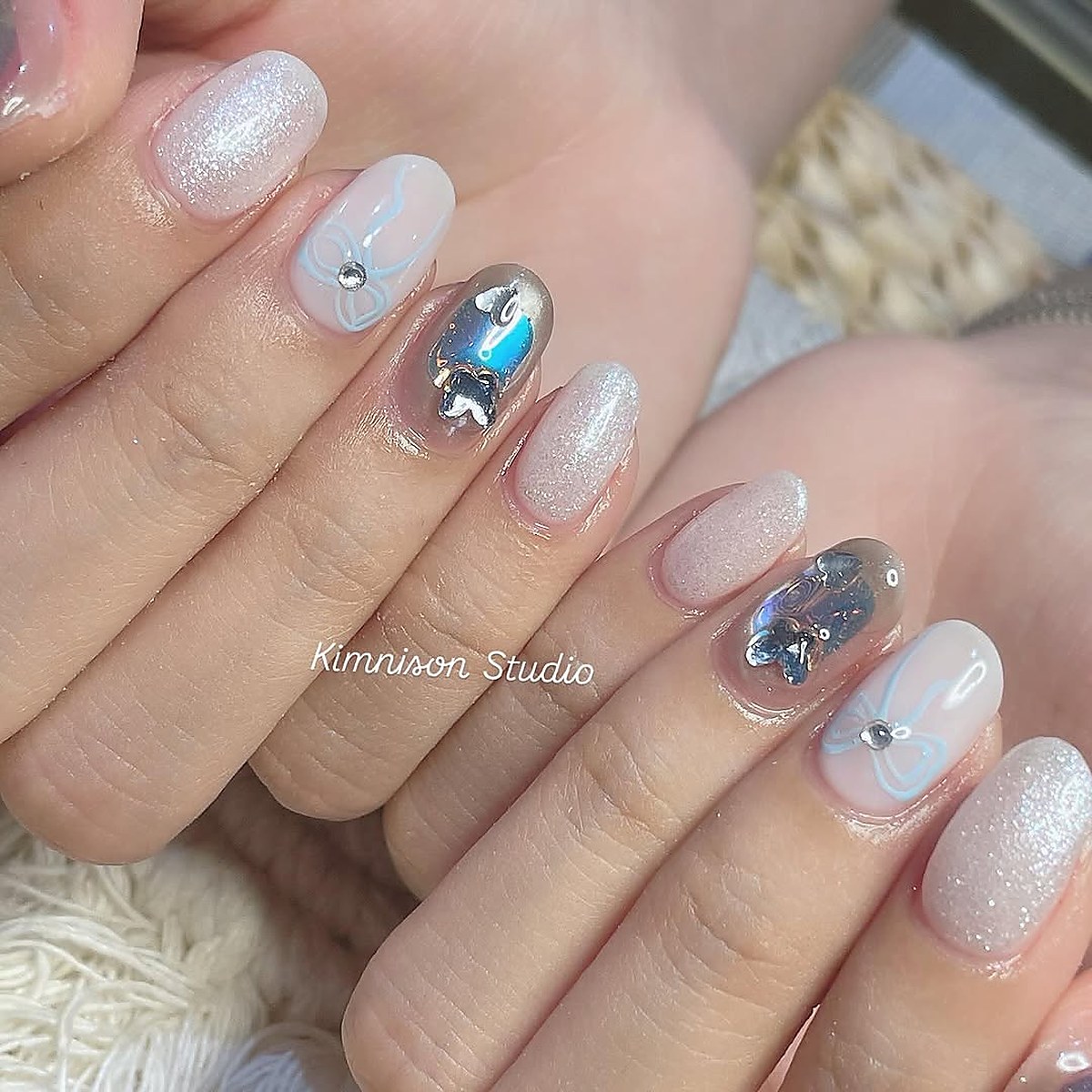 Glitter nail art design