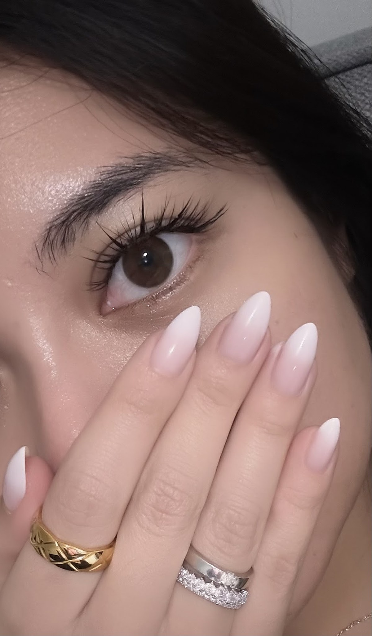 gel manicure nails closeup