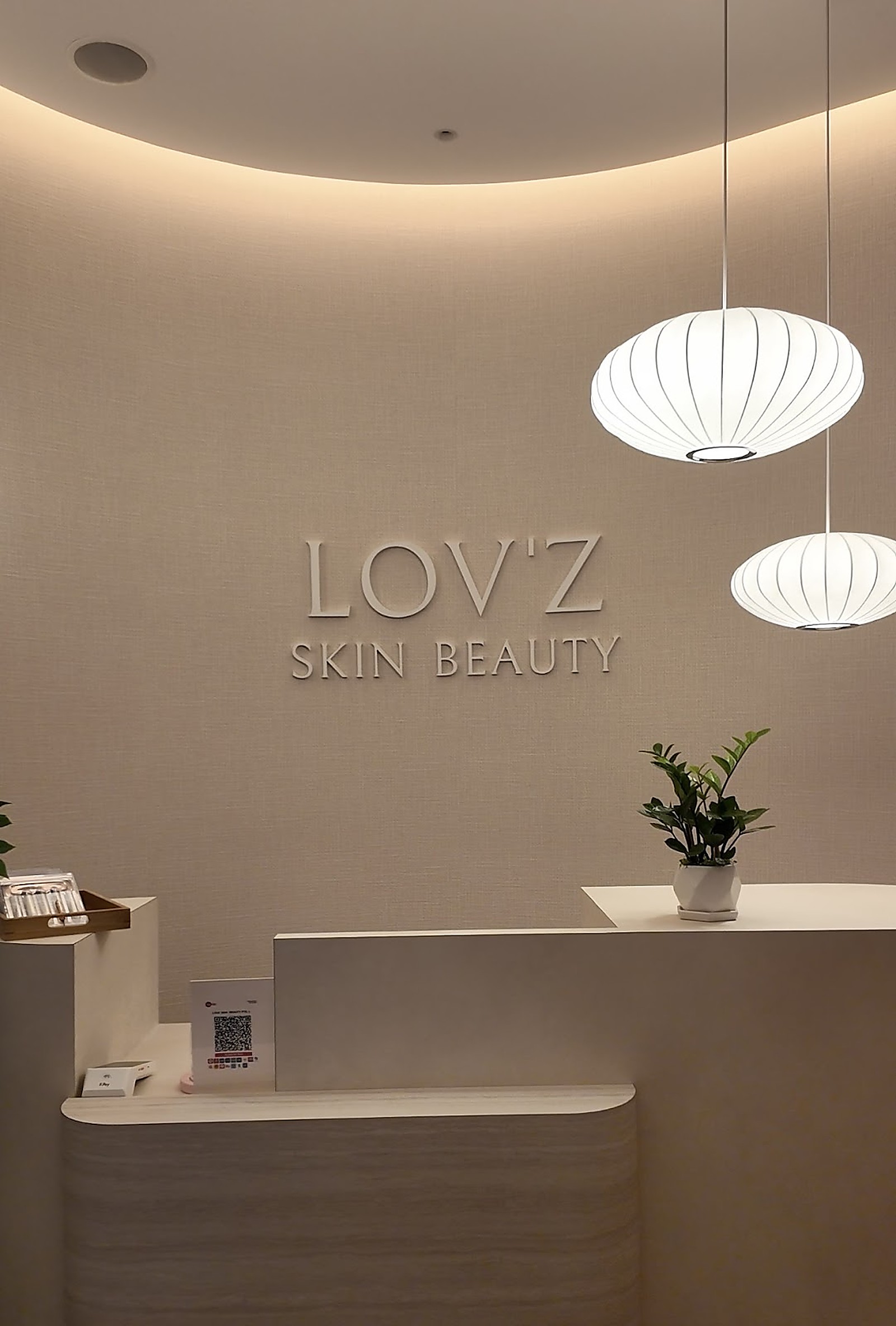 Modern salon reception area at LOV'Z BEAUTY