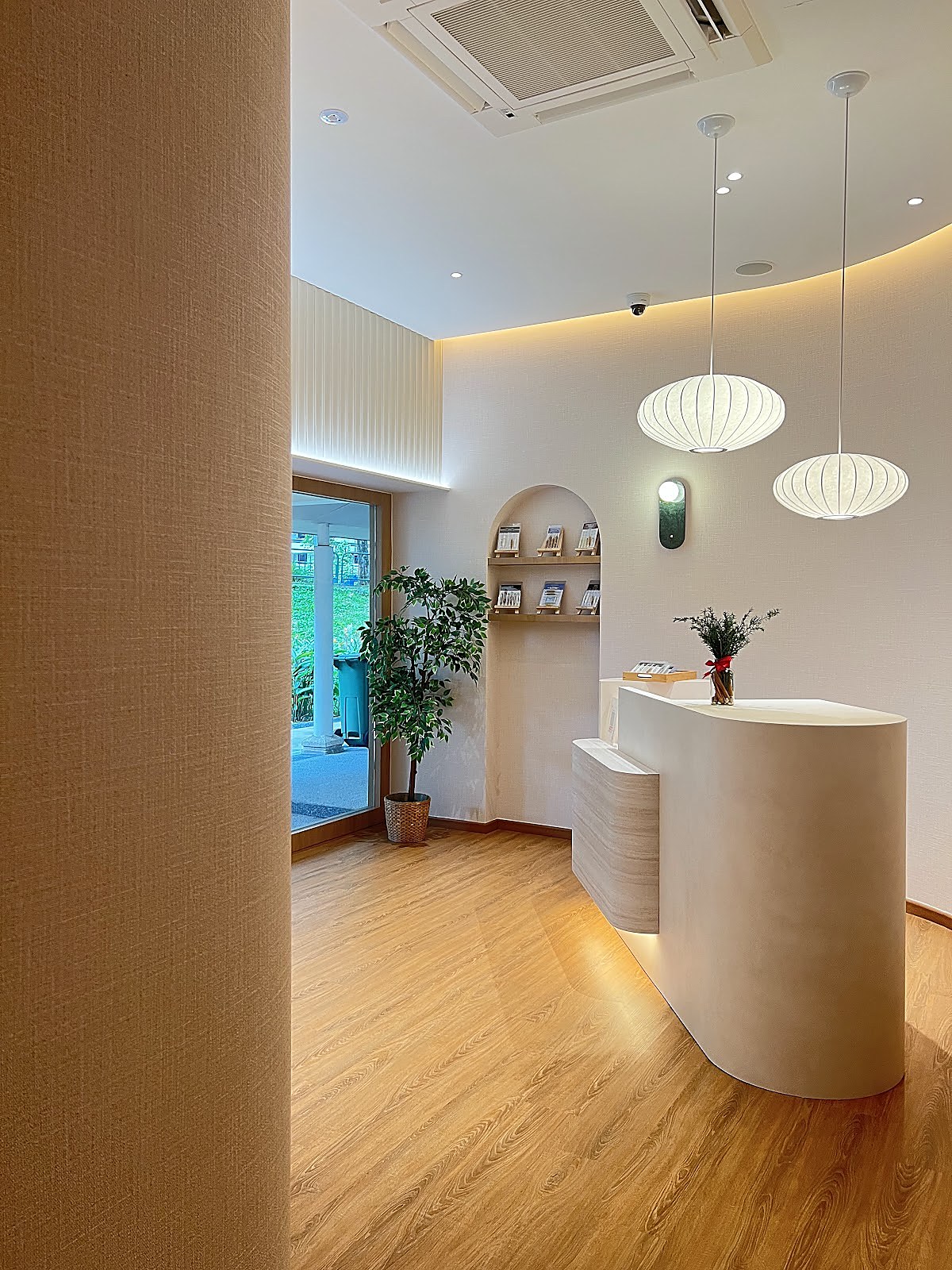Modern salon reception interior at LOV'Z BEAUTY