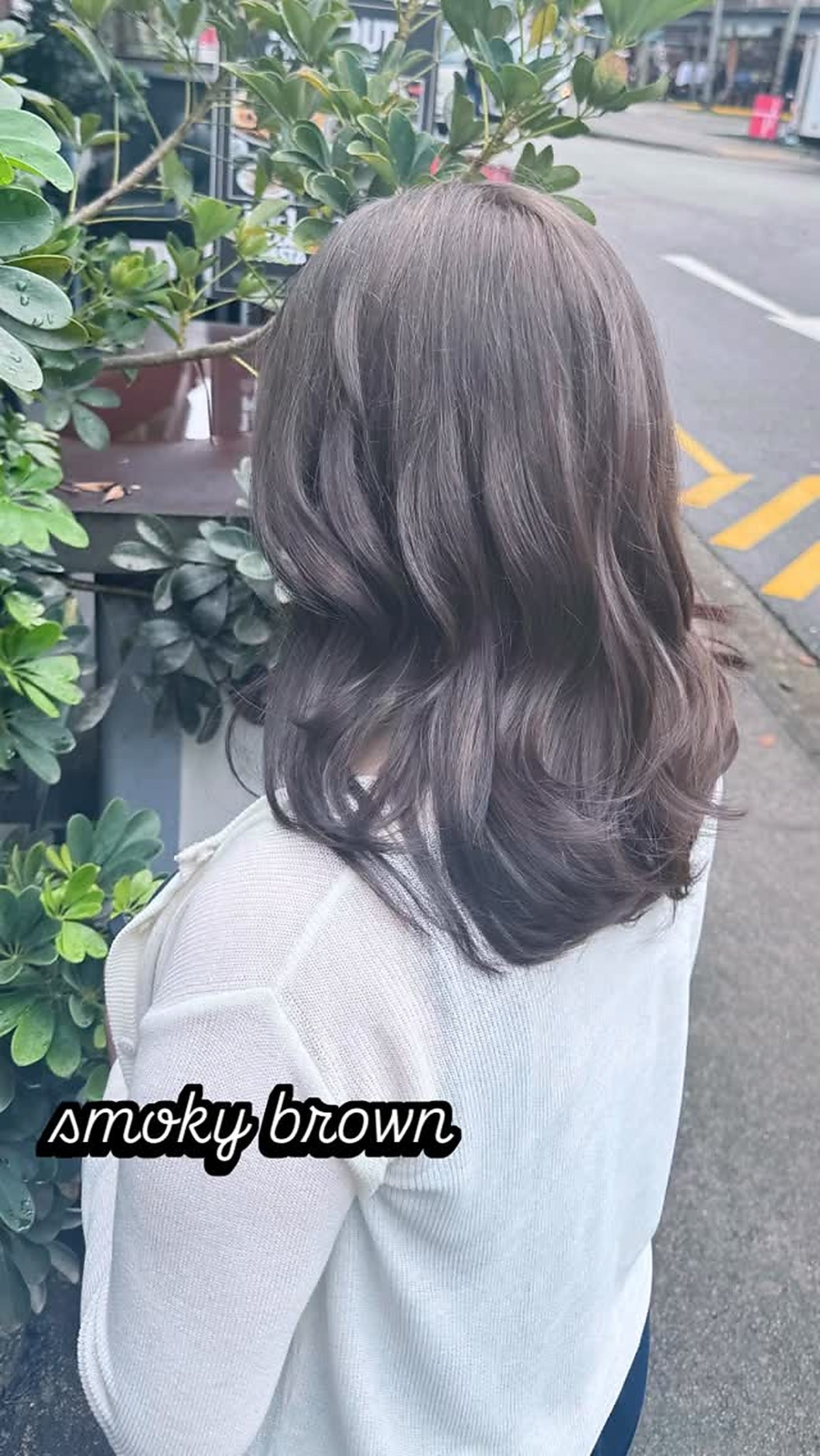 Smoky brown hair colour — soft natural tone