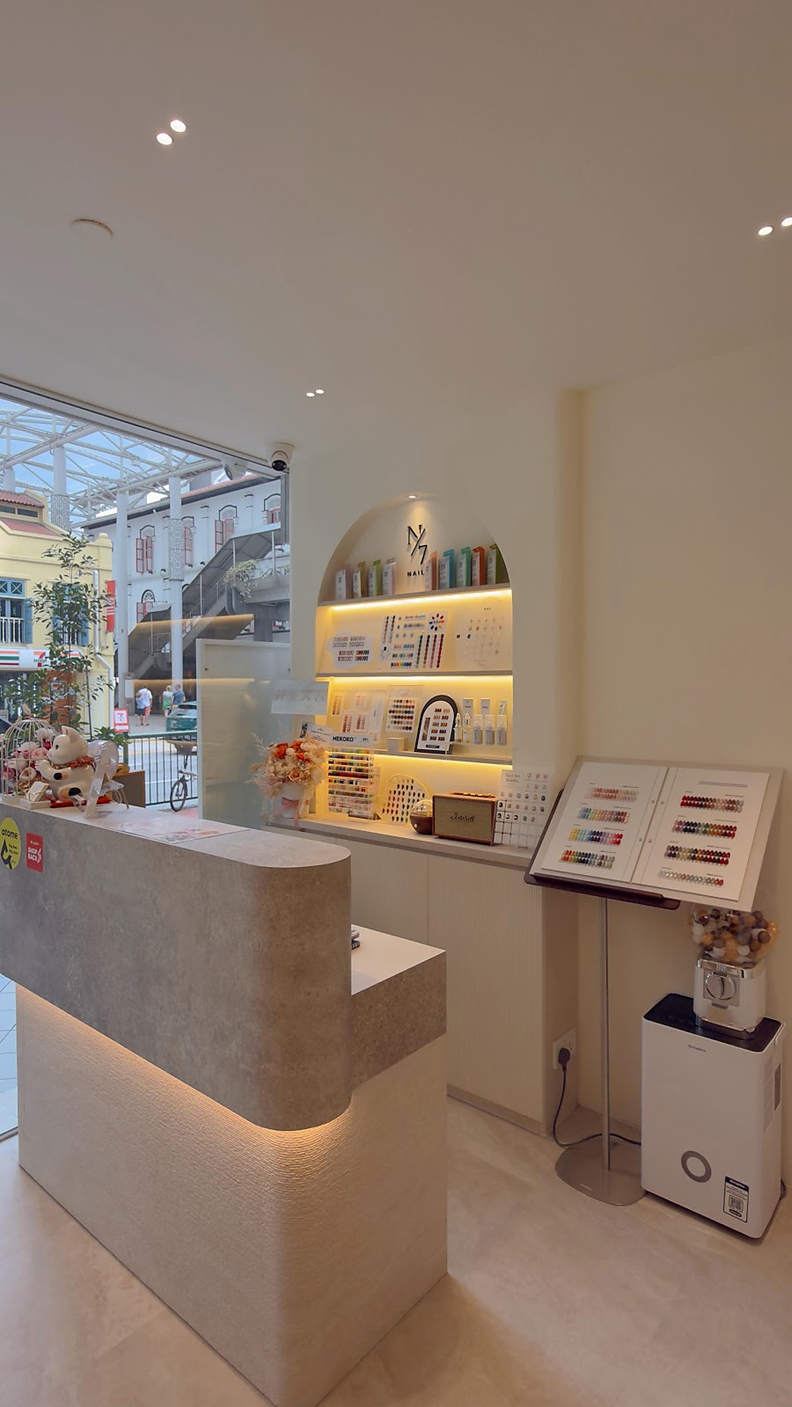 Modern nail salon interior — N7 Nails Chinatown studio space