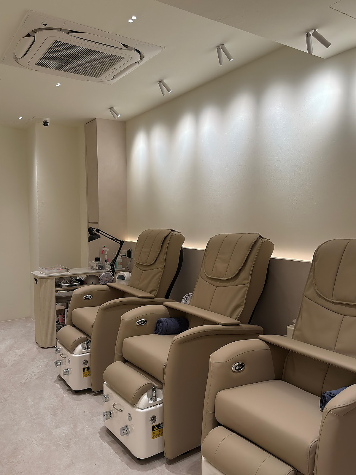 Luxury pedicure salon interior at N7 Nails Chinatown