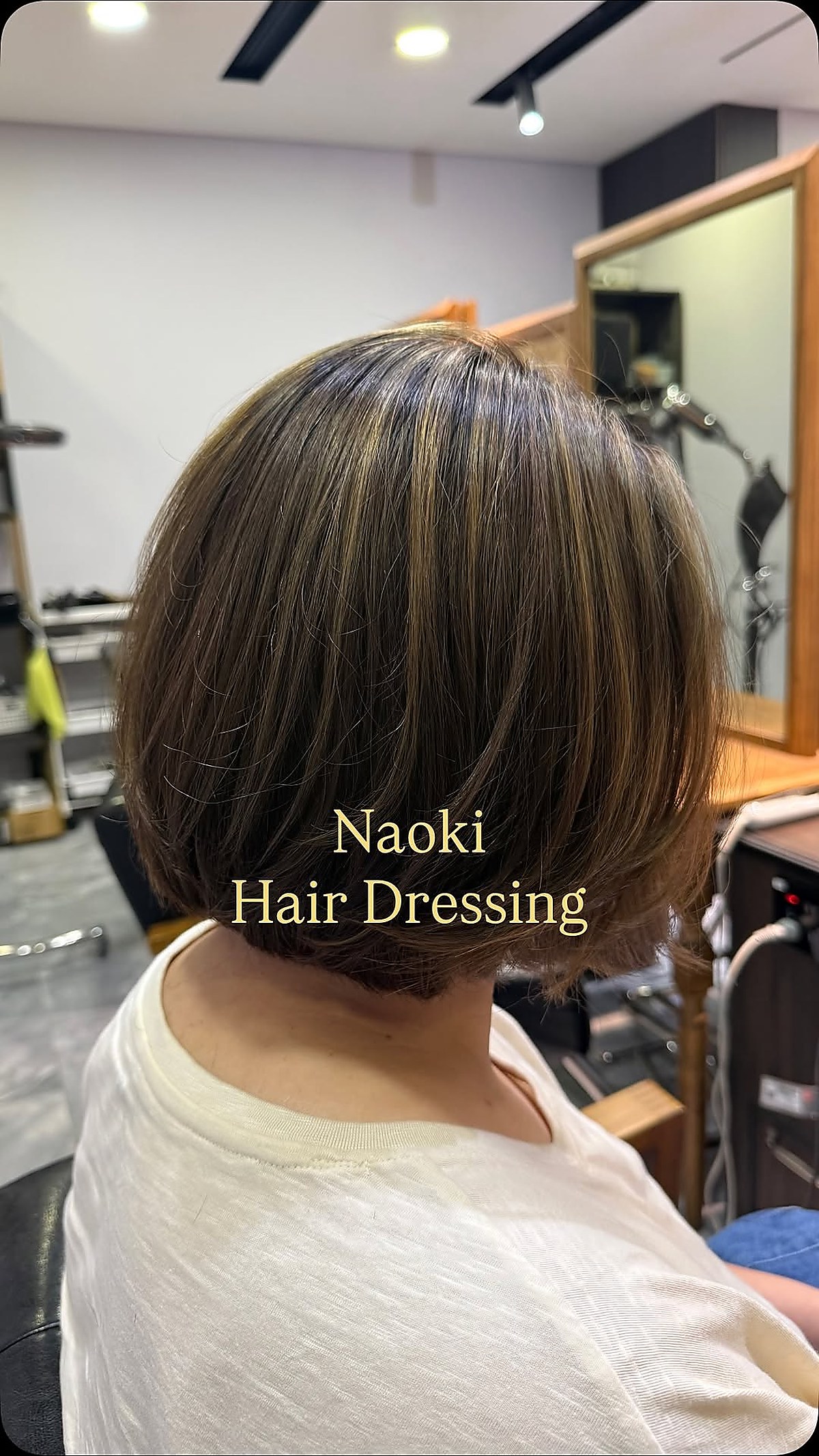 Bob haircut styling result