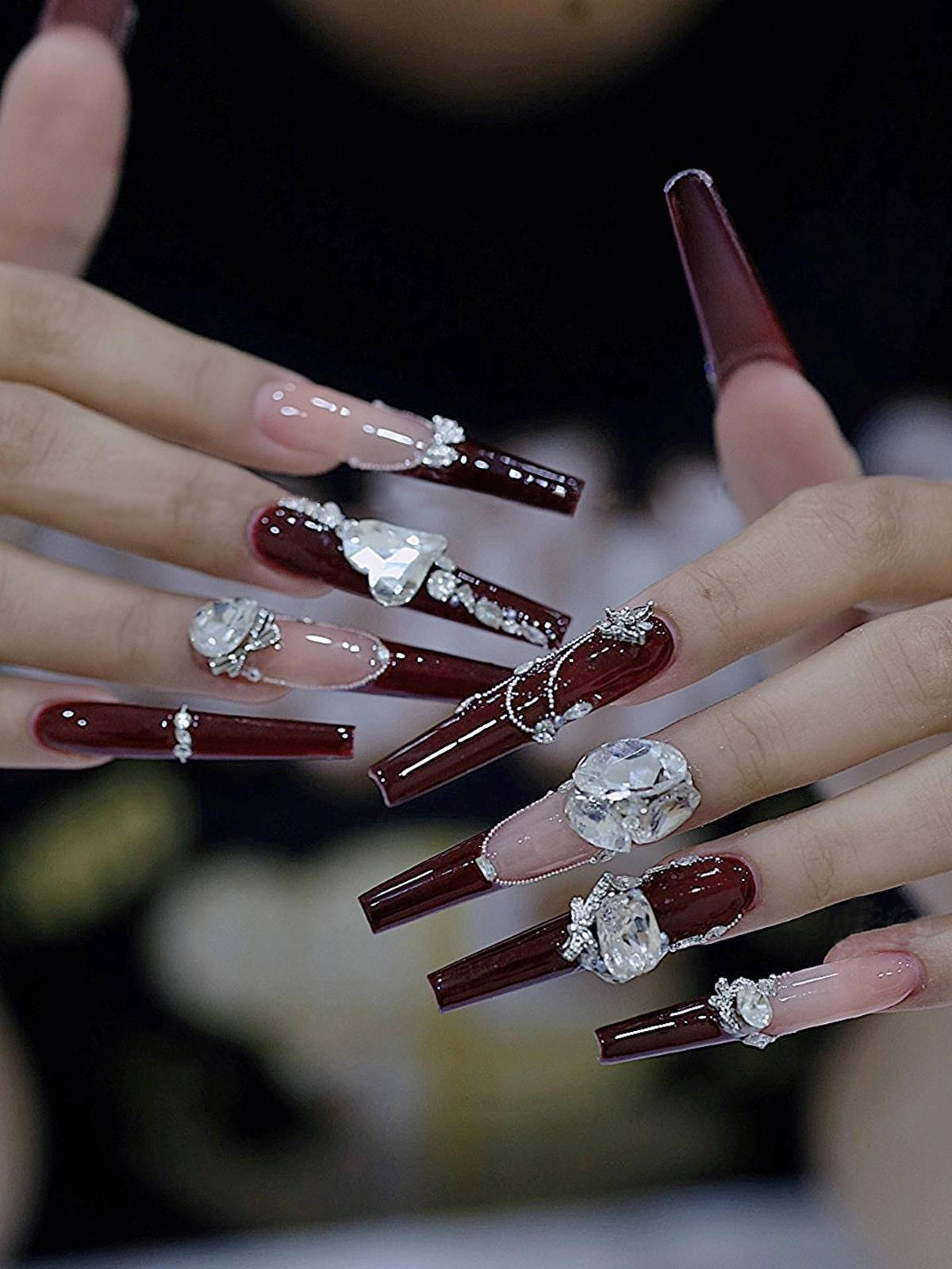Luxury nail art design hand-finished at Queen Nail Lash studio