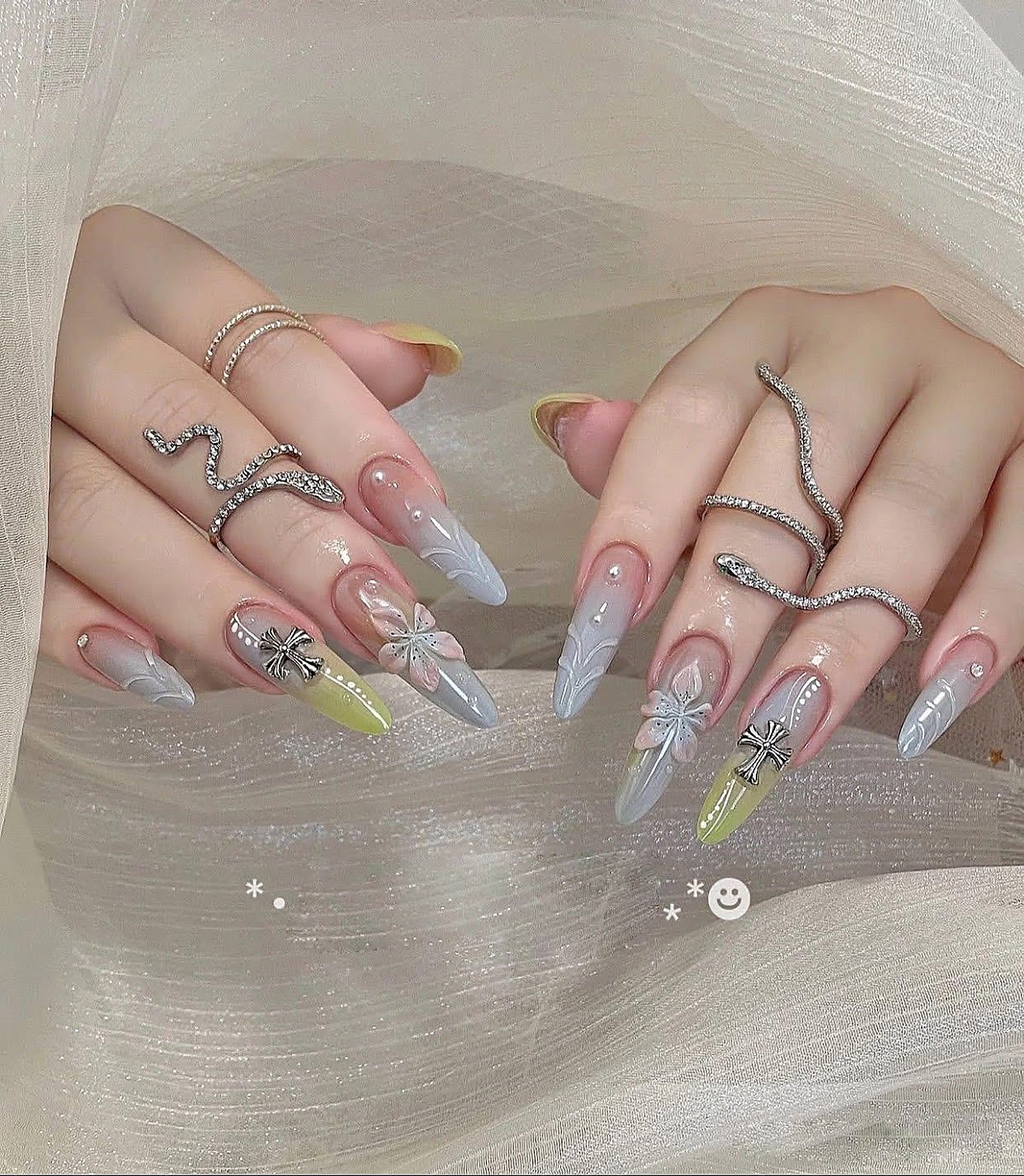Luxury nail art design displayed at Queen Nail Lash studio