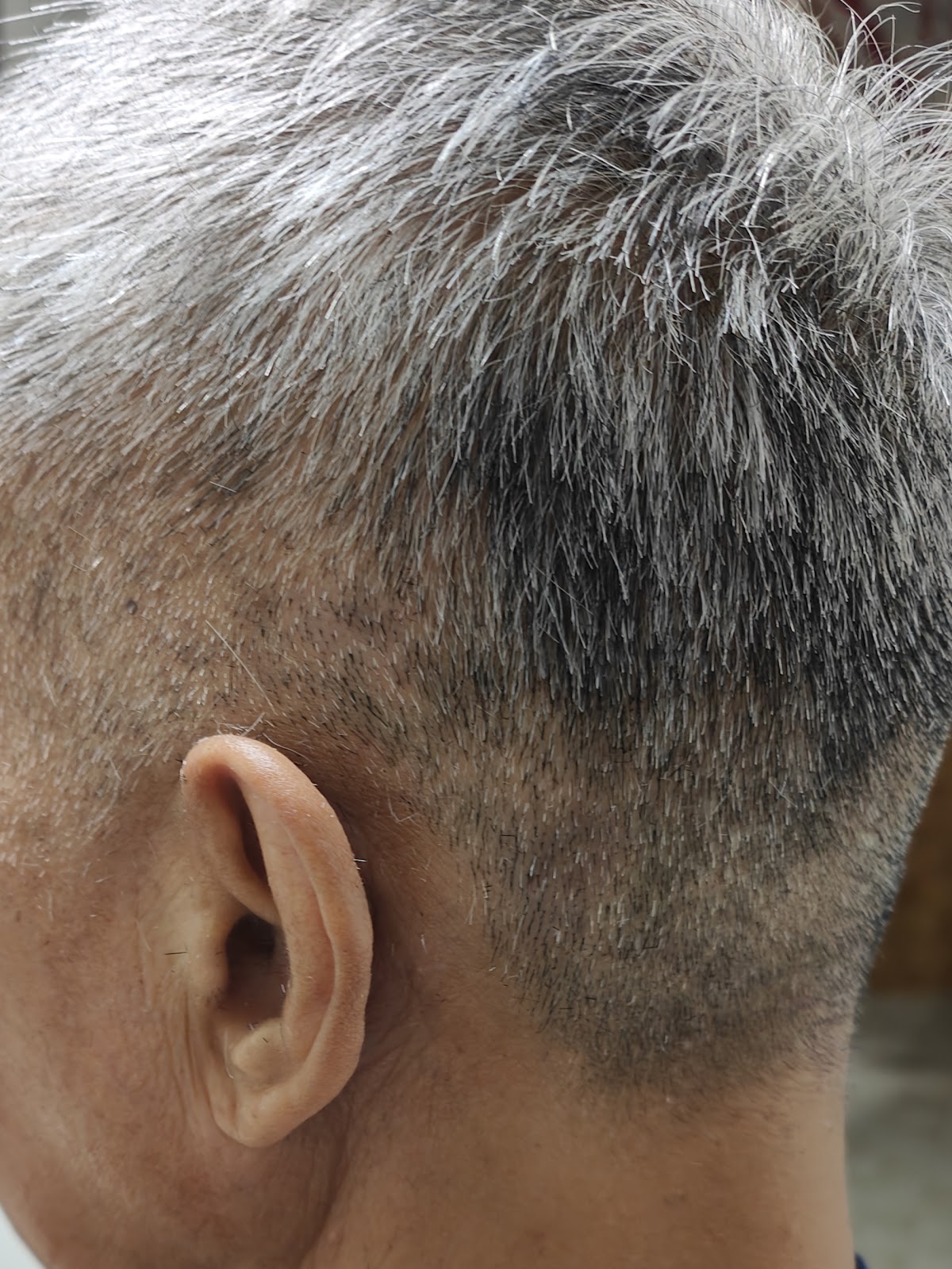 Short hair fade haircut result
