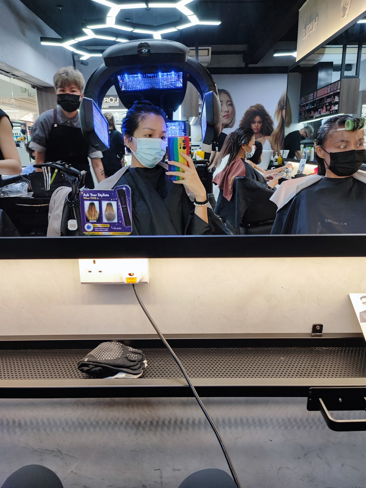 Salon staff at the product display