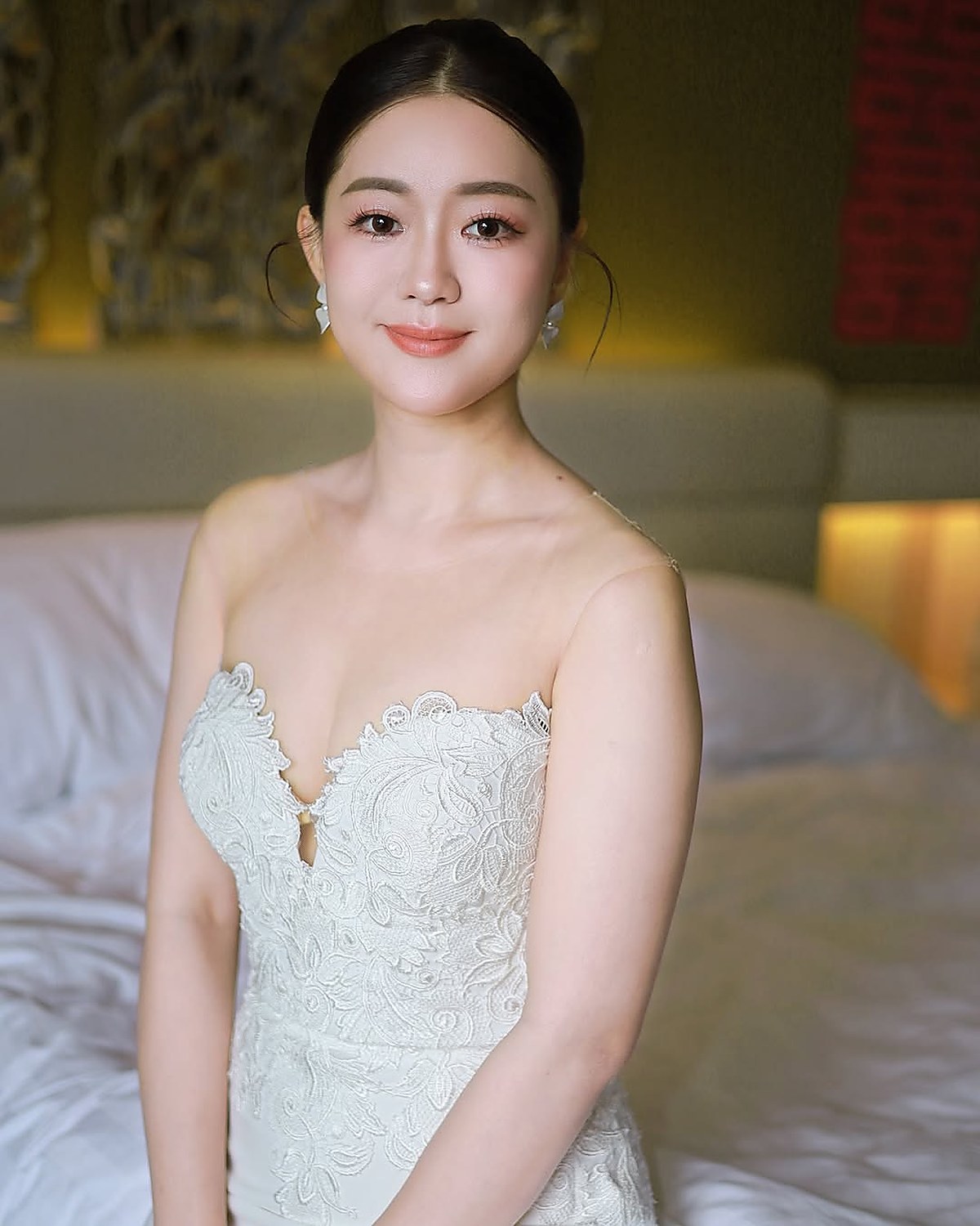 Elegant bridal makeup portrait