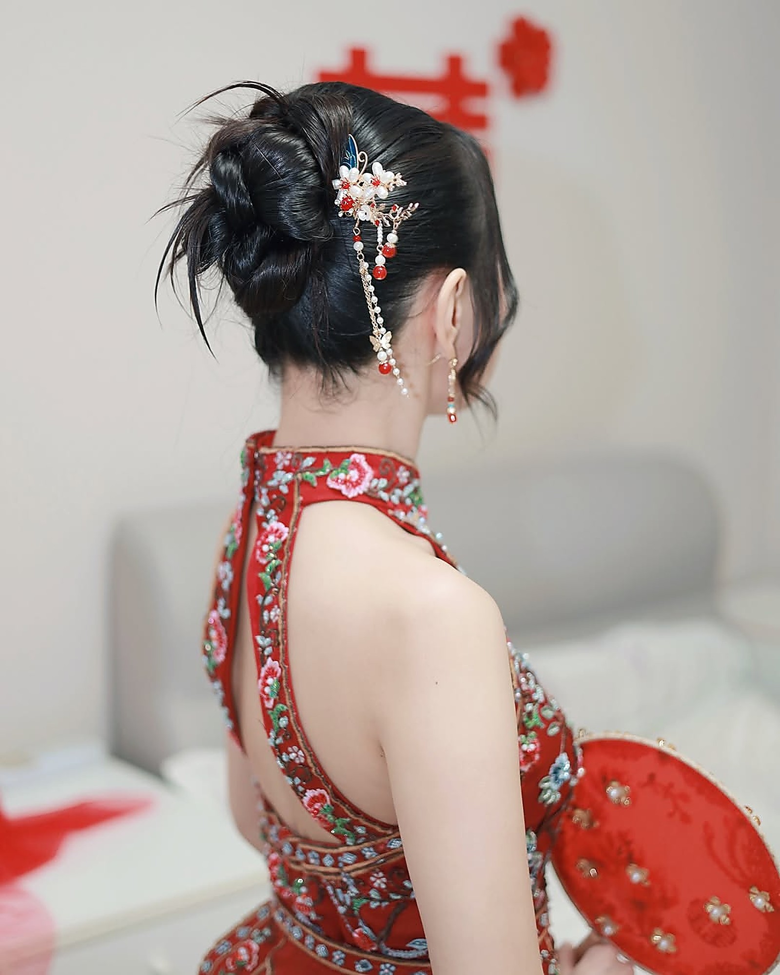 Traditional bridal updo with hair jewelry — ST Bridal Makeup