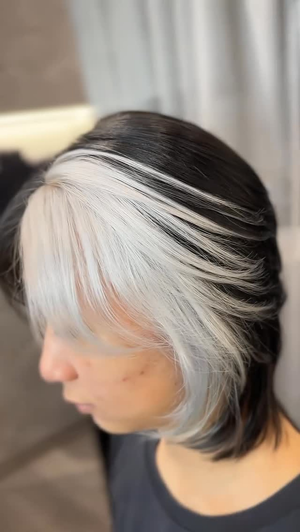 Two-tone hair colour result