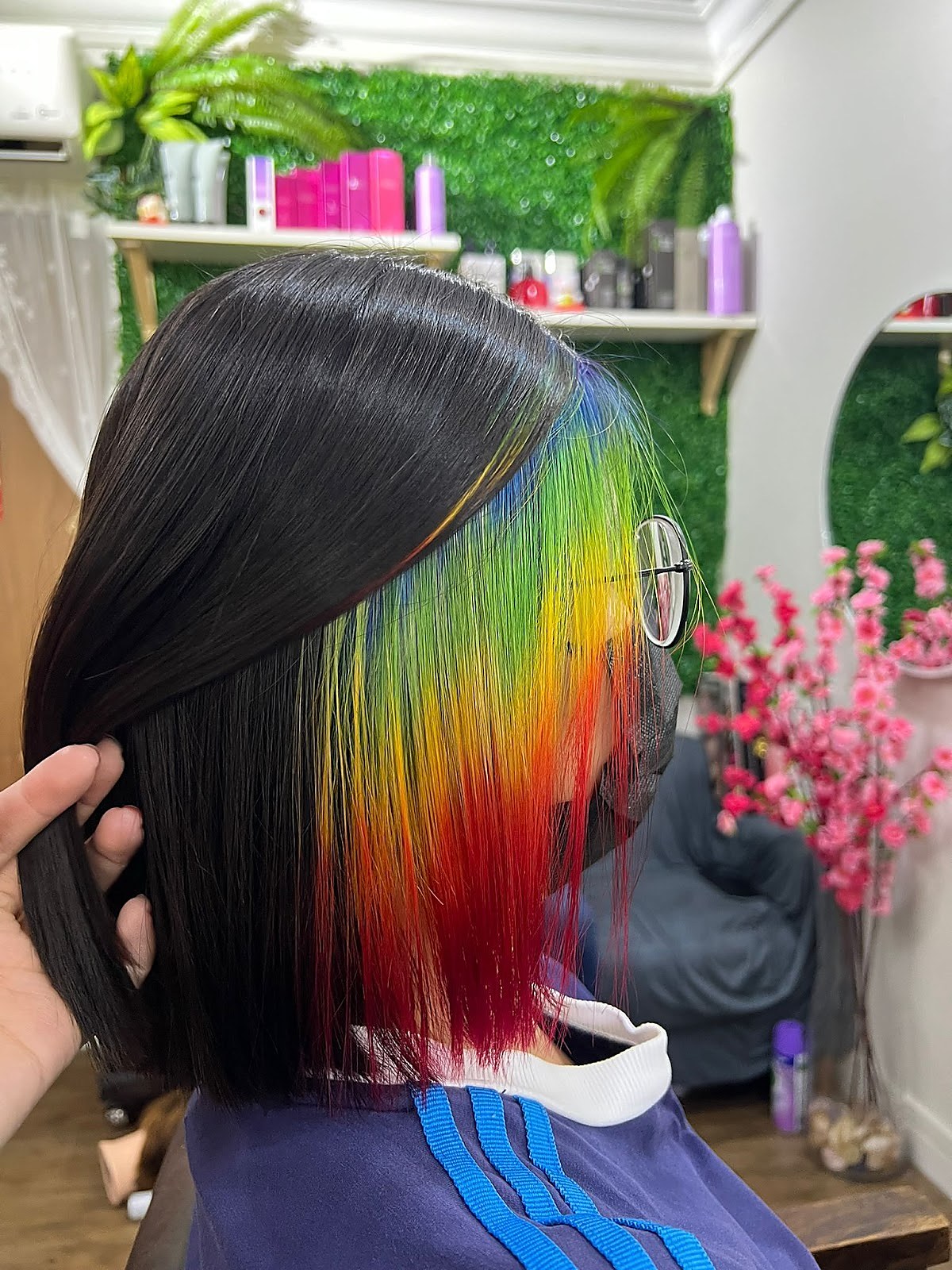 Rainbow hair colour transformation