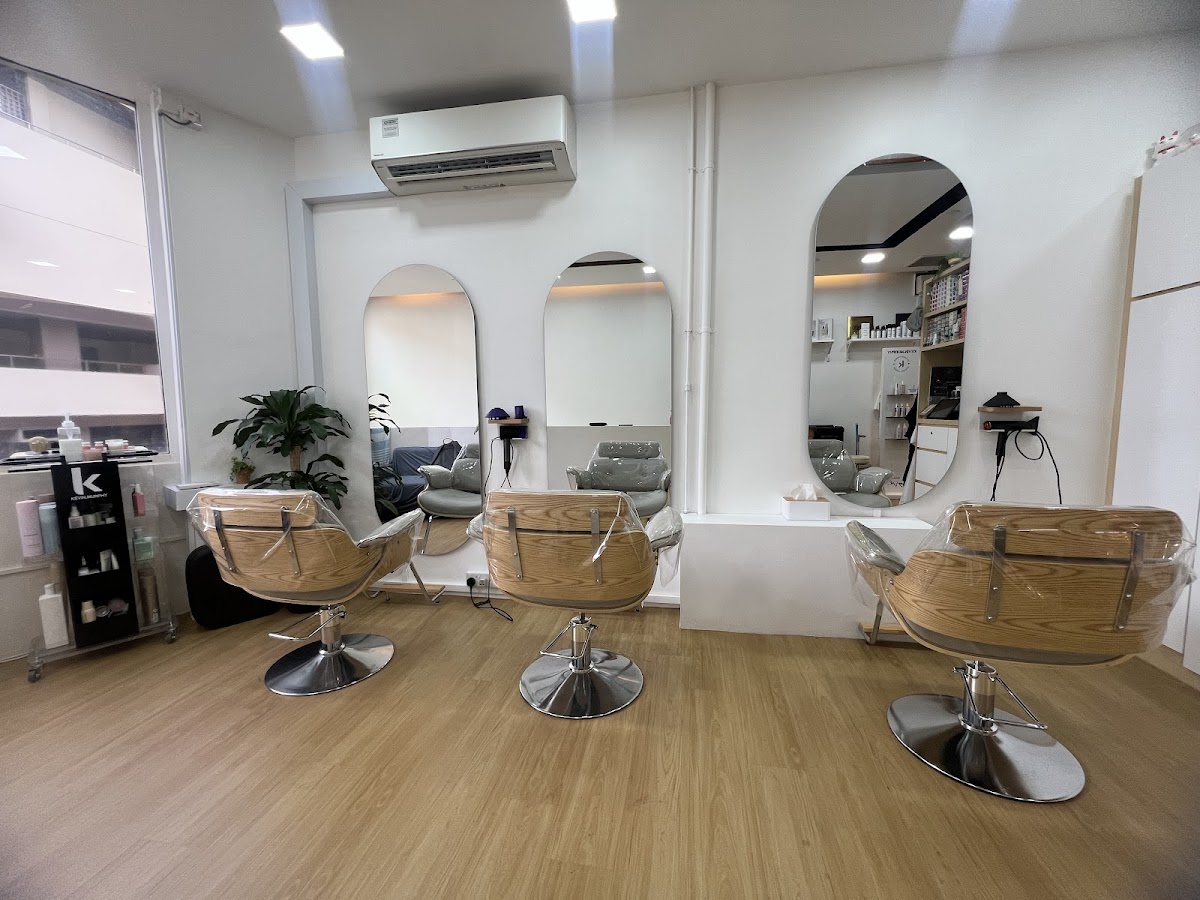 Modern salon interior with stations