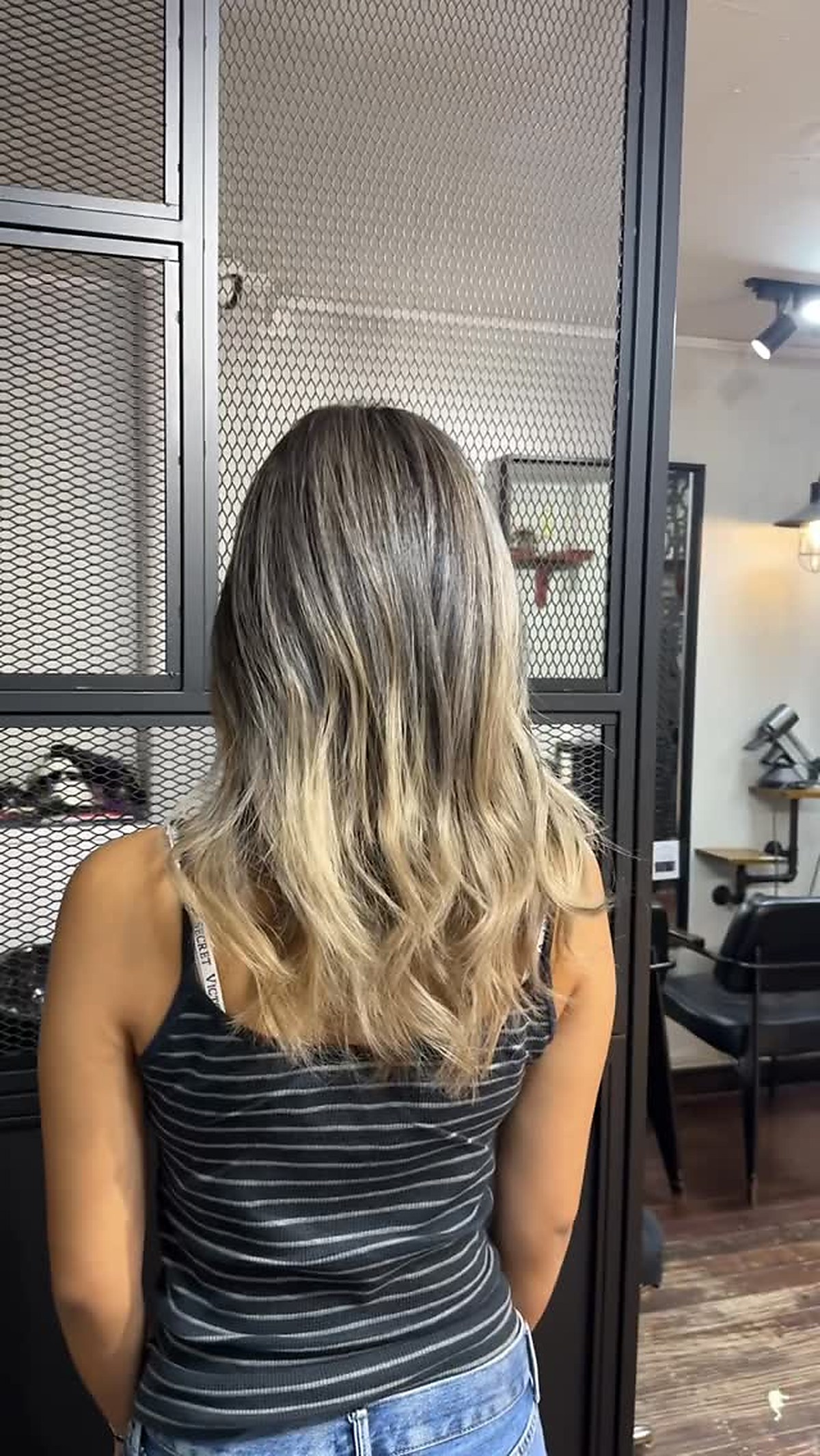 Blonde hair styling result