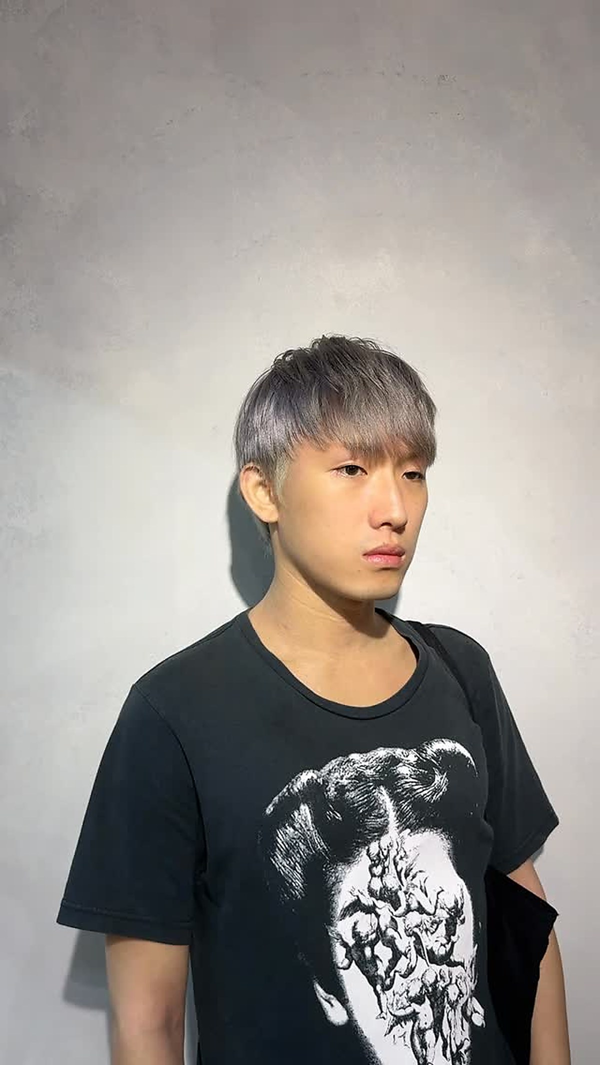 Silver gray hair style