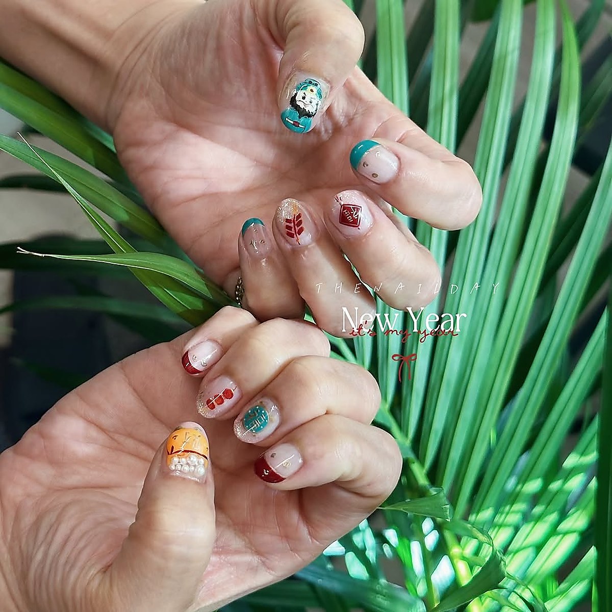 New year-themed nail art design