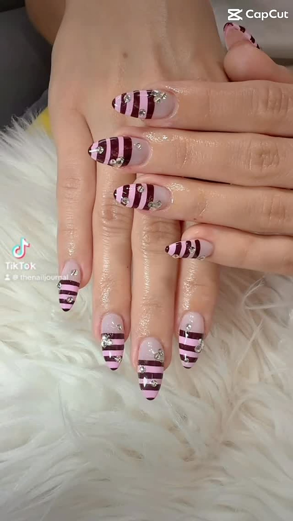 Striped nail art design by The nail journal