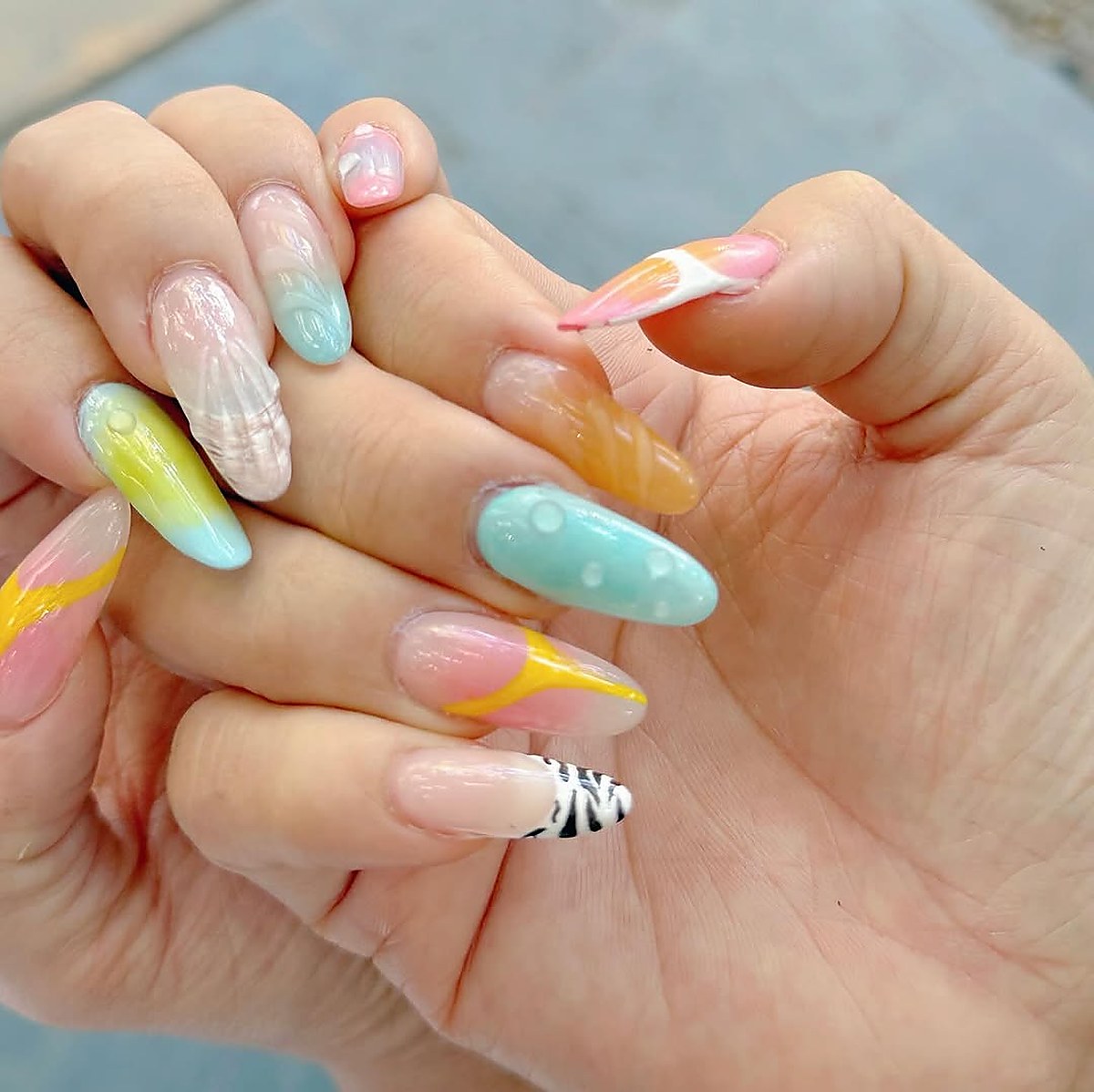 nail_art_design_manicure — close-up of finished nail art design